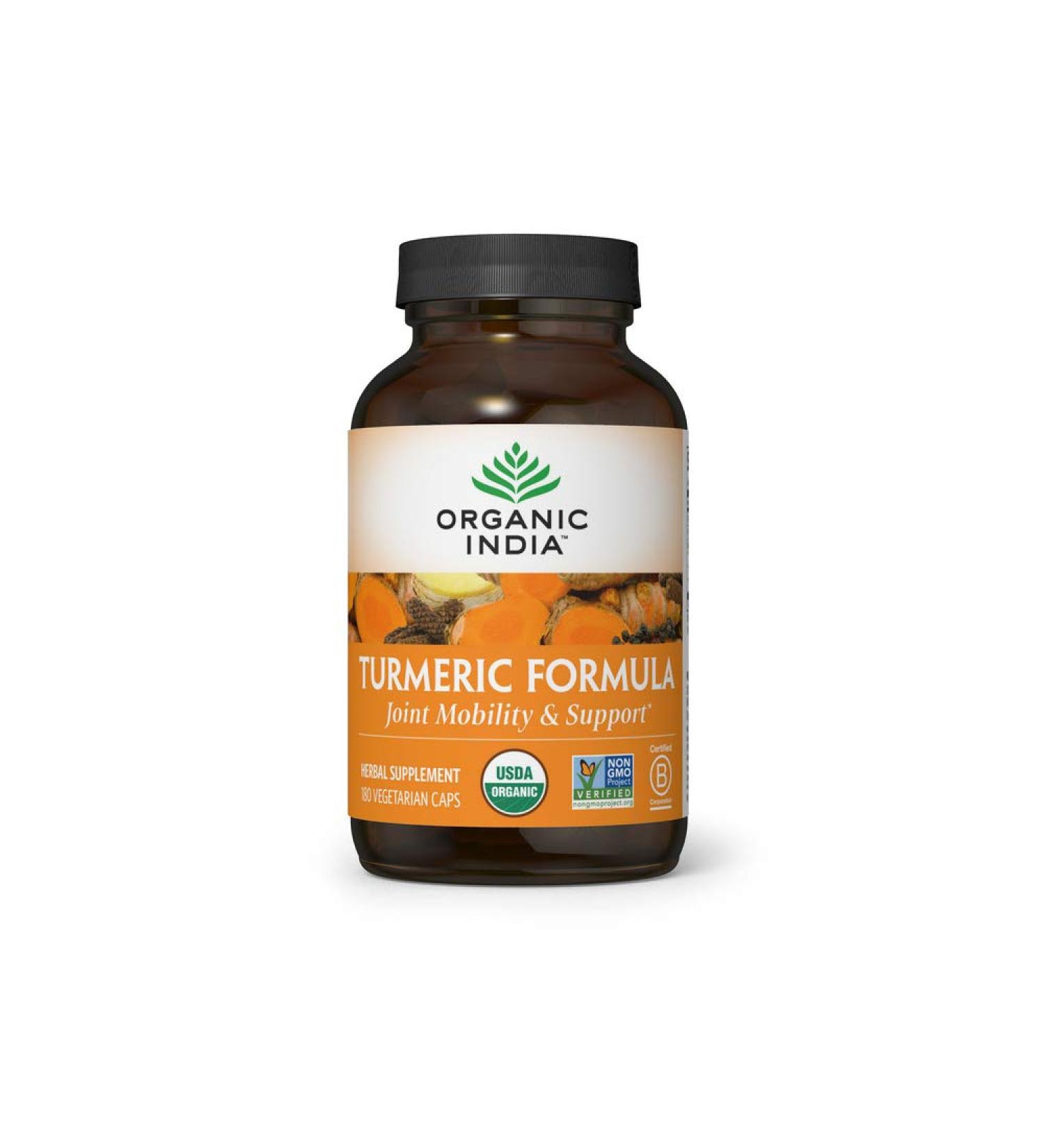 Organic India Turmeric Formula for Joint Mobility - 180 Vegetarian Caps - Buy Online on GoSupps.com