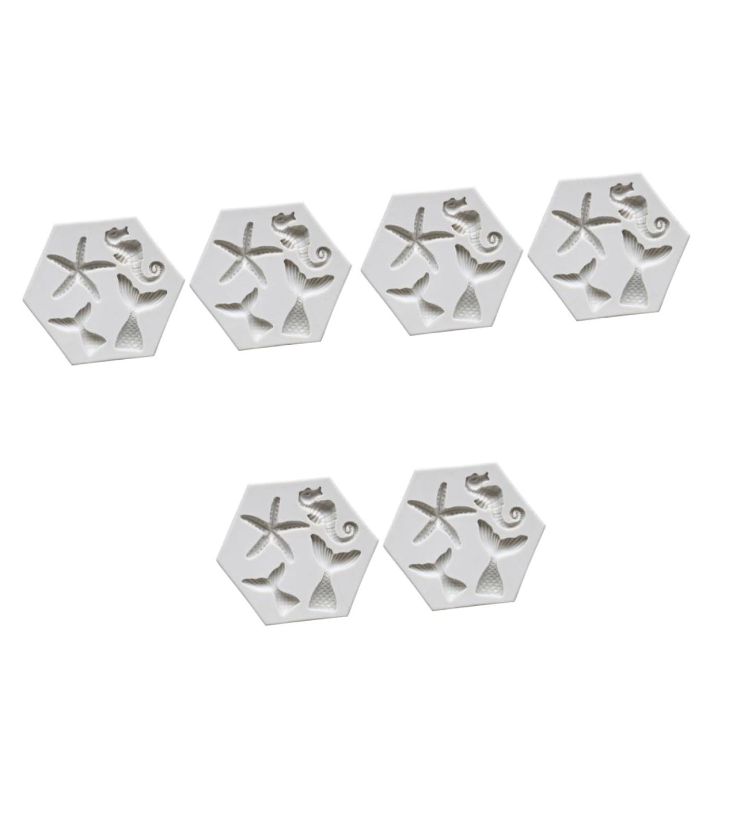 Zerodeko Cake Toppers 6 Pcs Mold Bakery Tools Baking Tools Cake Mould Baking Gift Cake Stencils Gift for Baking Stencils for Cakes Silicone Stencils Mermaid Decorate Fudge Silica Gel 9X7.5X0.8CMx3pcs Greyx3pcs - Buy Online on GoSupps.com