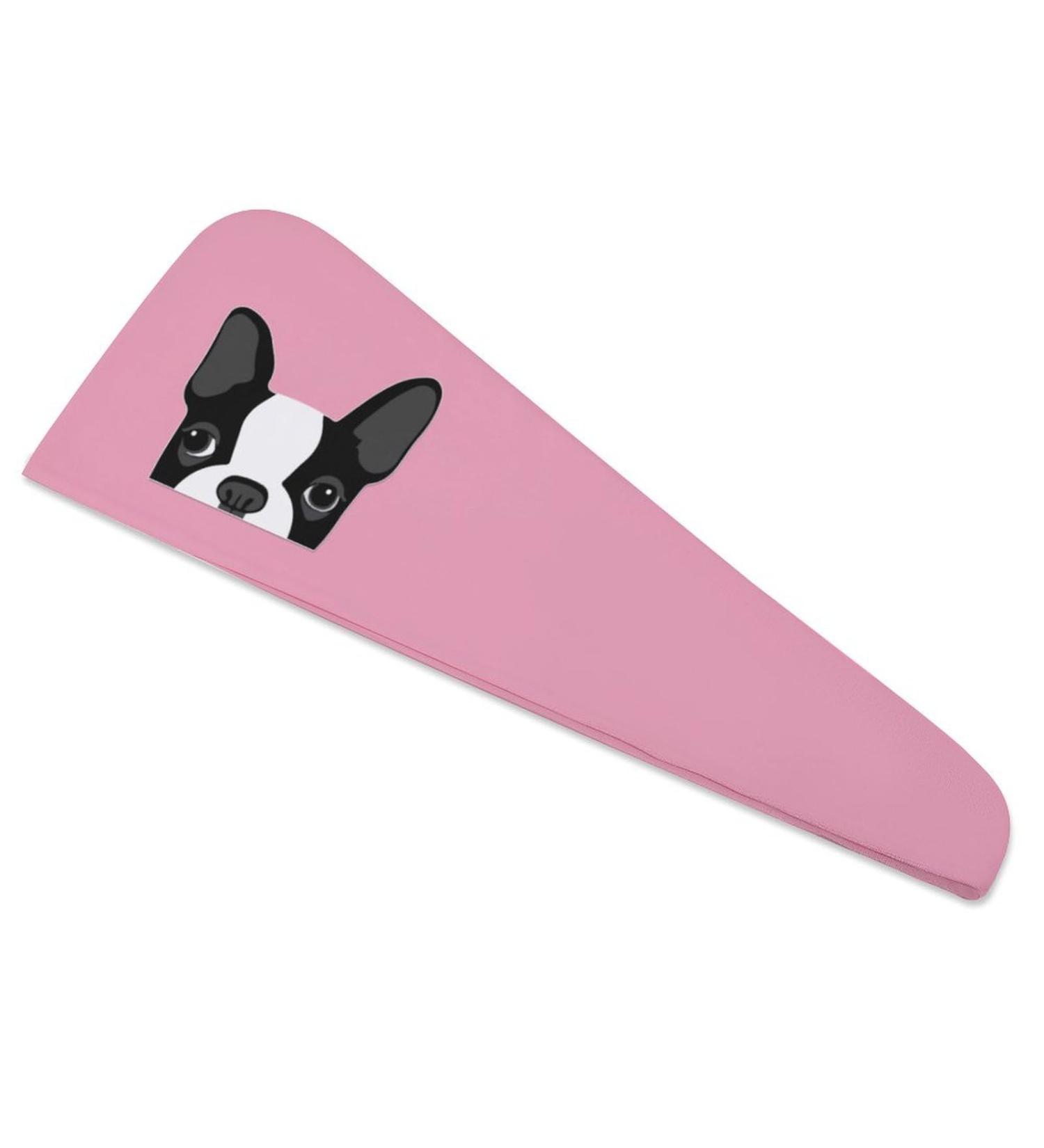 French Bulldog Microfiber Hair Towel Wrap for Women - Super Absorbent 10x26 Inch Hair Turban with Button - Buy Online on GoSupps.com