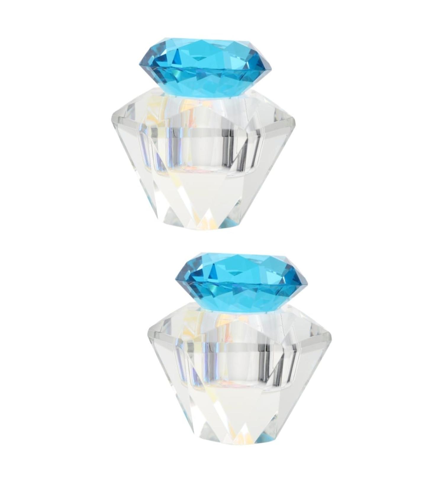 POPETPOP 2 Pcs Nail Art Crystal Cup Nail Powder Mixing Cups Crystal Dappen Dish Cups Glass Cup for Nail Liquid Clear Tumblers Acrylic Powder Bowl Diamonds With Cover Cup Bowl White Crystal 5.5x5.5cmx2pcs Bluex2pcs - Buy Online on GoSupps.com