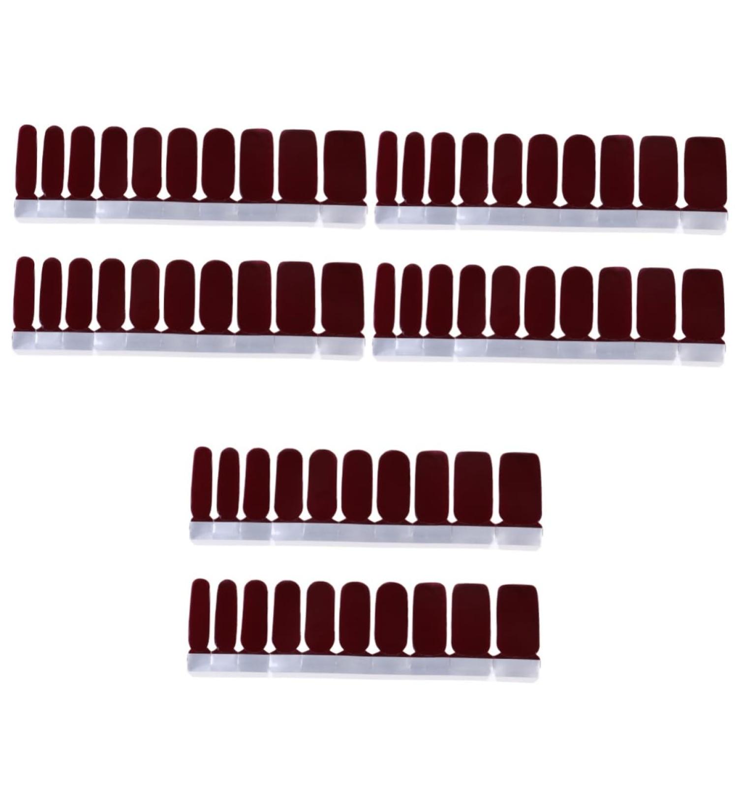 Healeved 3 Sheets Women Nail Stickers False Fingernail Tips Tough Nail Polish Strips French Manicure Nail Polish Nail Art Cover Tip Manicure False Nails French Manicure Stickers Red - Buy Online on GoSupps.com