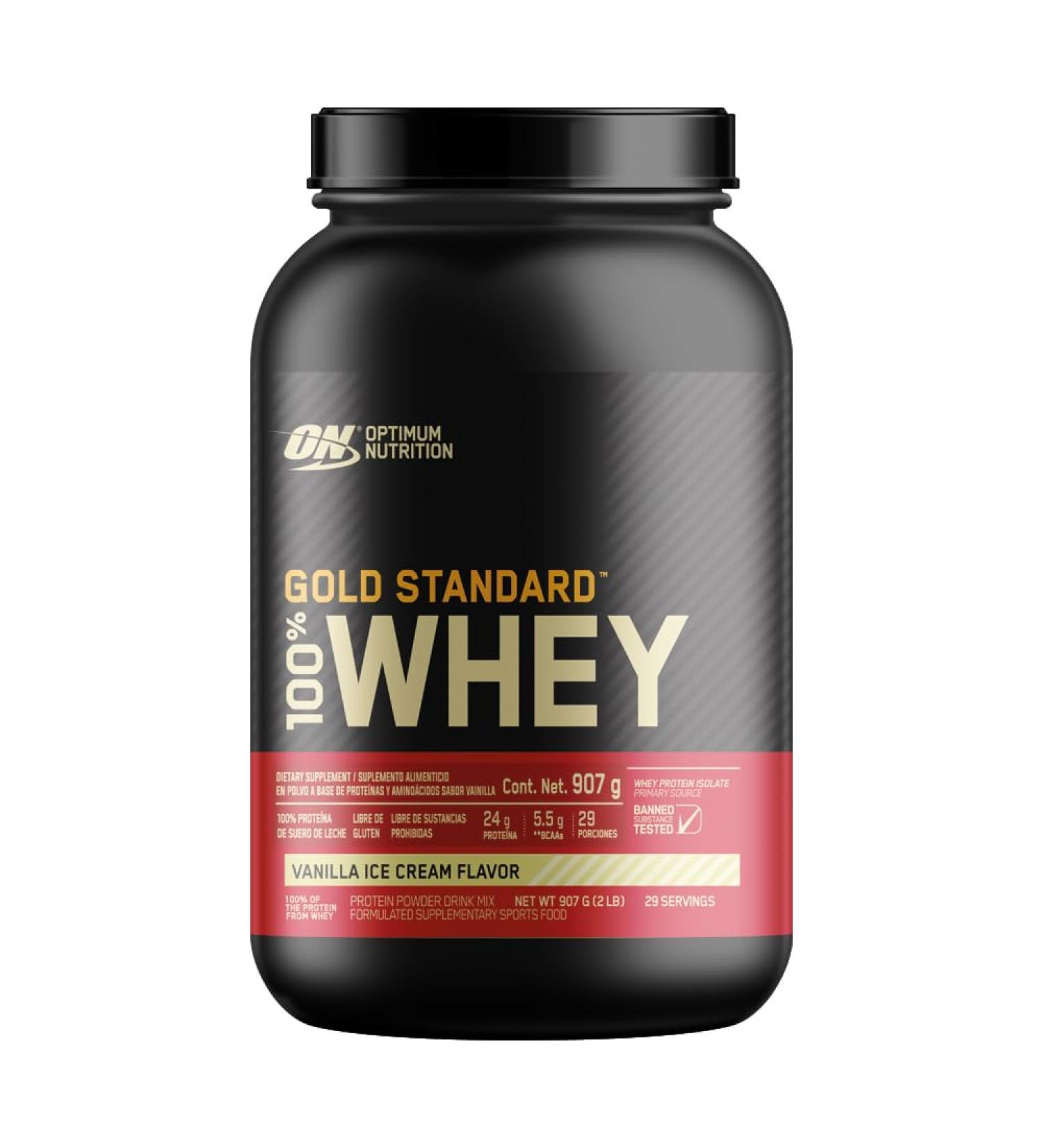 Optimum Nutrition Gold Standard 100% Whey Protein Powder Vanilla Ice Cream 2 Pound