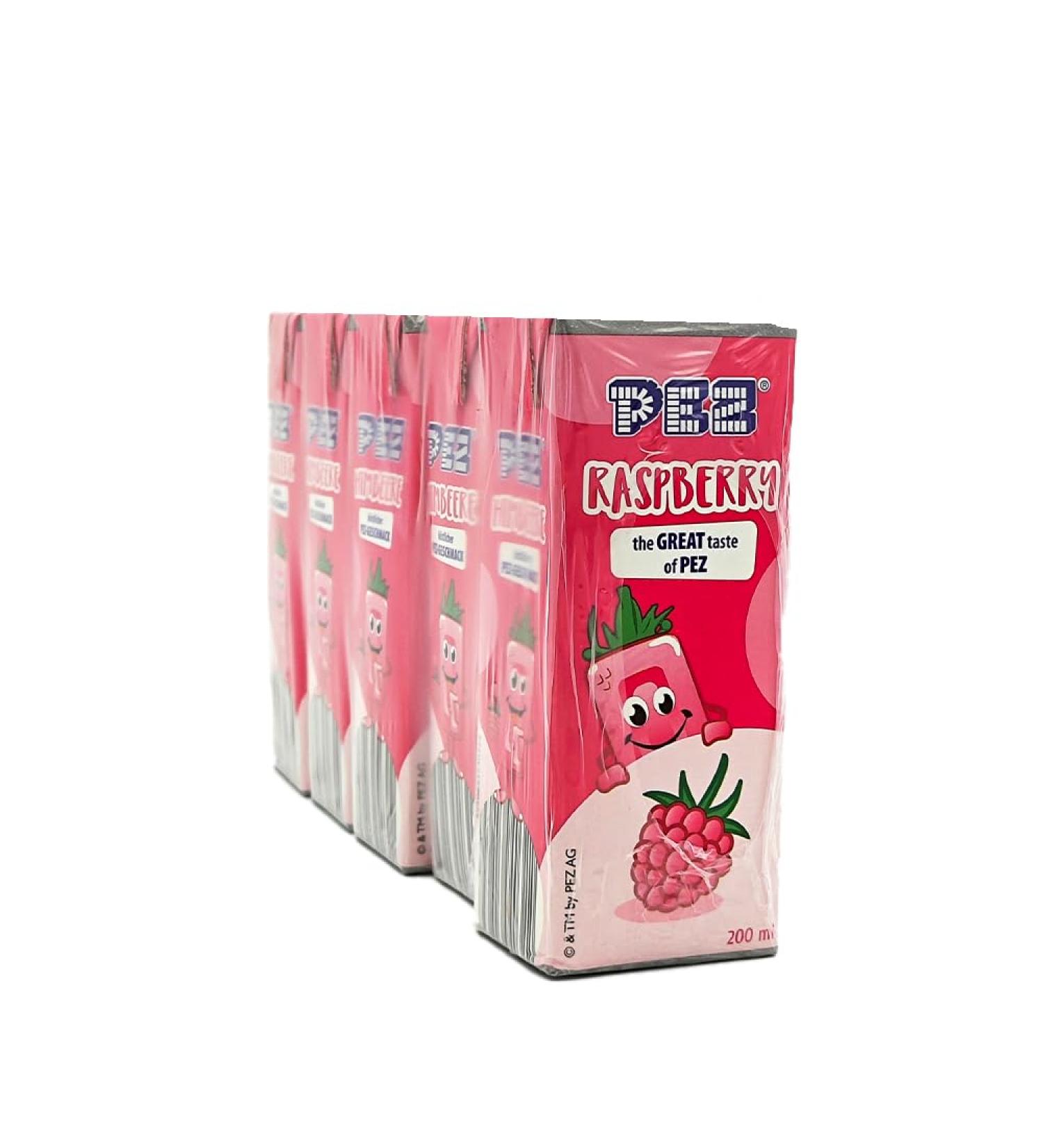 PEZ Raspberry Pack of 5 Drinking Pouches 200ml Raspberry Magic to Go + GETZH ThankYou Sticker - Buy Online on GoSupps.com