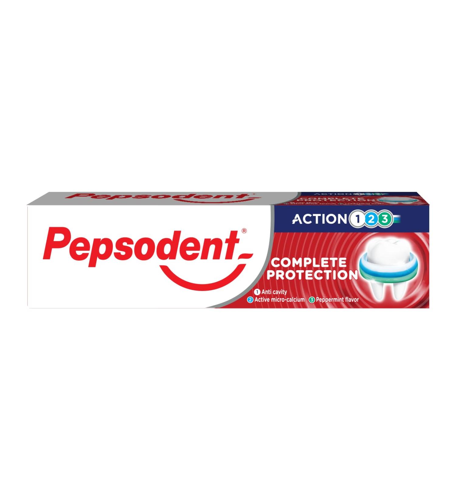 Pepsodent Complete Protection Toothpaste with Fluoride and Calcium to defend against tooth decay all day long 75 ml - Buy Online on GoSupps.com