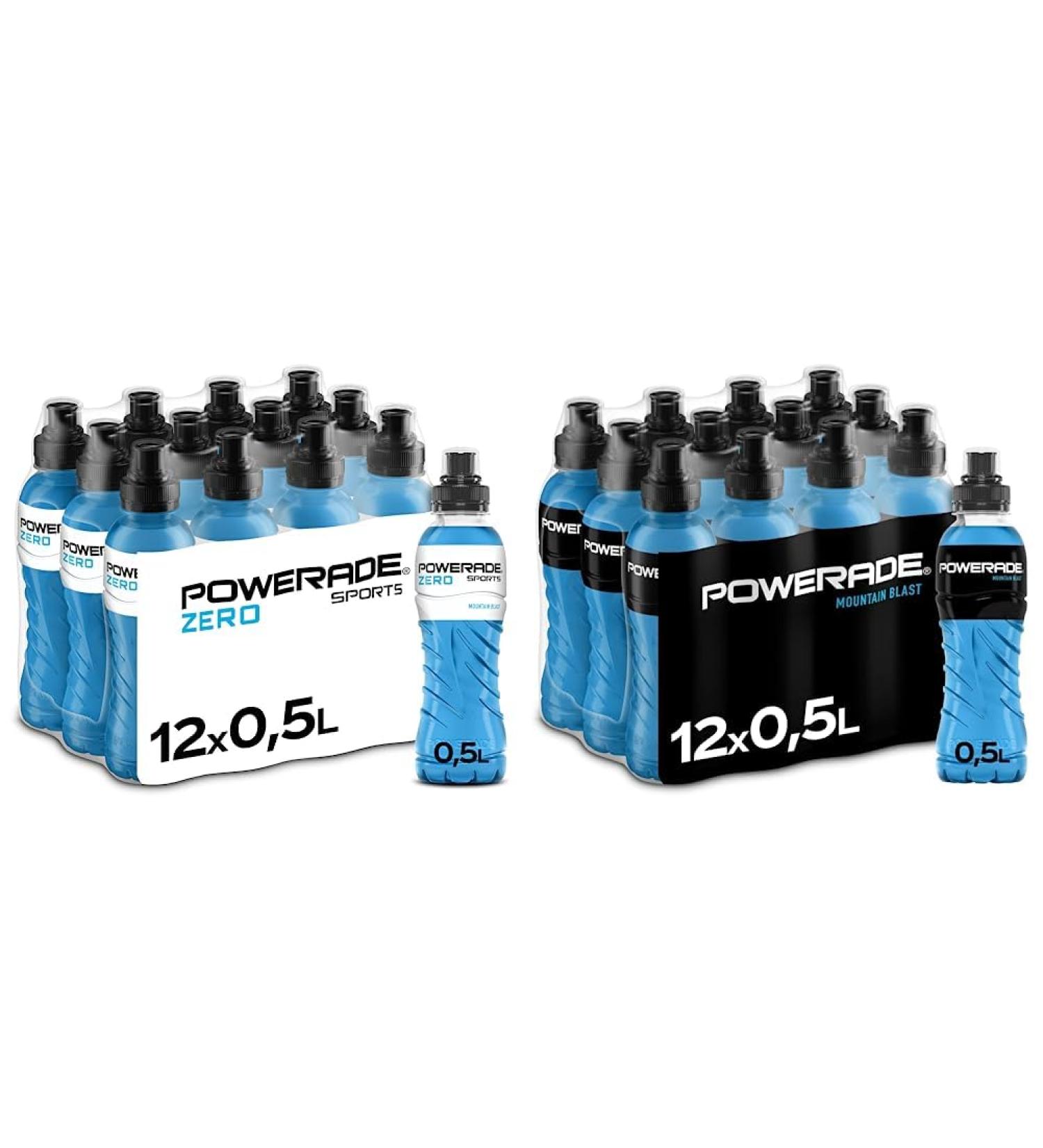 Powerade Sports Mountain Blast Zero & Low-Calorie Electrolyte Sports Drink Bundle (12 x 500ml) - Refreshing Fruit Mix Taste Perfect for Active Lifestyles - Buy Online on GoSupps.com