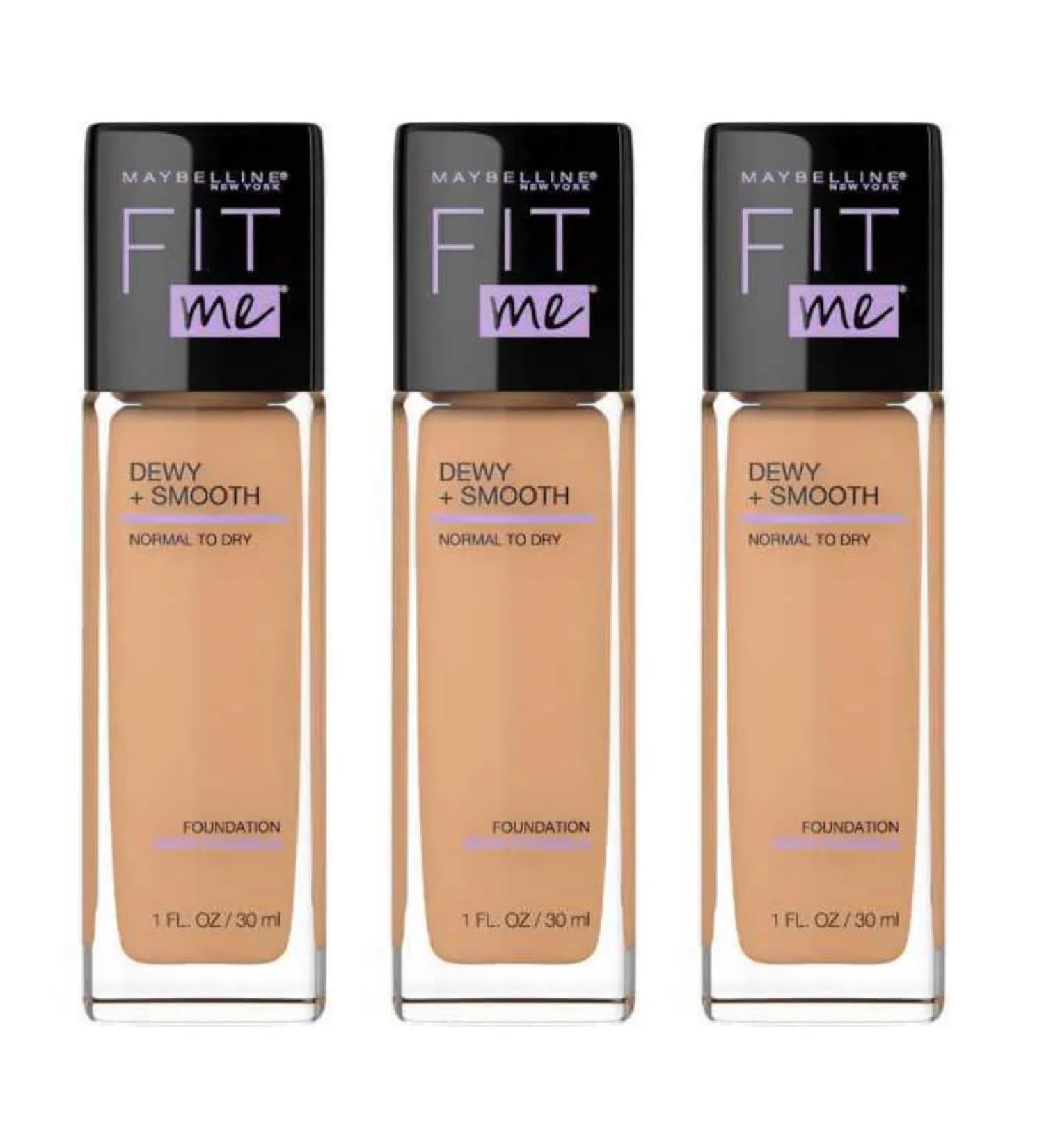 Maybelline Fit Me Dewy + Smooth Foundation 230 ml Natural Buff Pack of 3