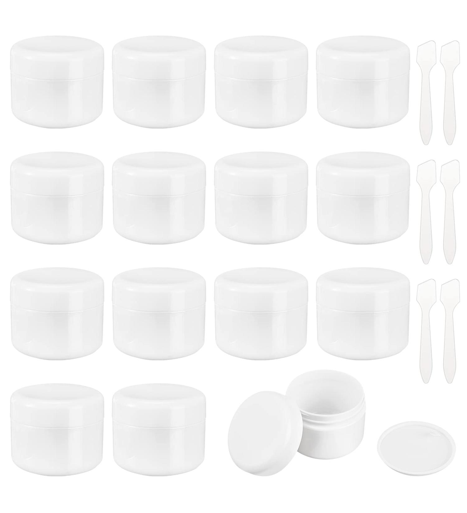 BENECREAT 16 Pack 50ml Cosmetic Sample Containers - Empty Travel Jars with Lids & Spoons for Creams & Lotions - Buy Online on GoSupps.com
