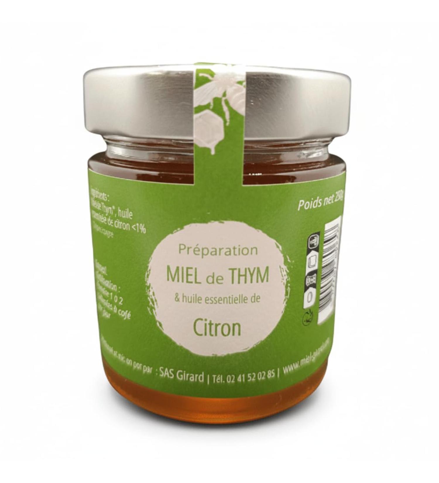Miel Girard - Pr paration Miel de Thym et Huile Essentielle Citron - Confort Gorge et Voies Respiratoires - Pot de 250g - Buy Online on GoSupps.com