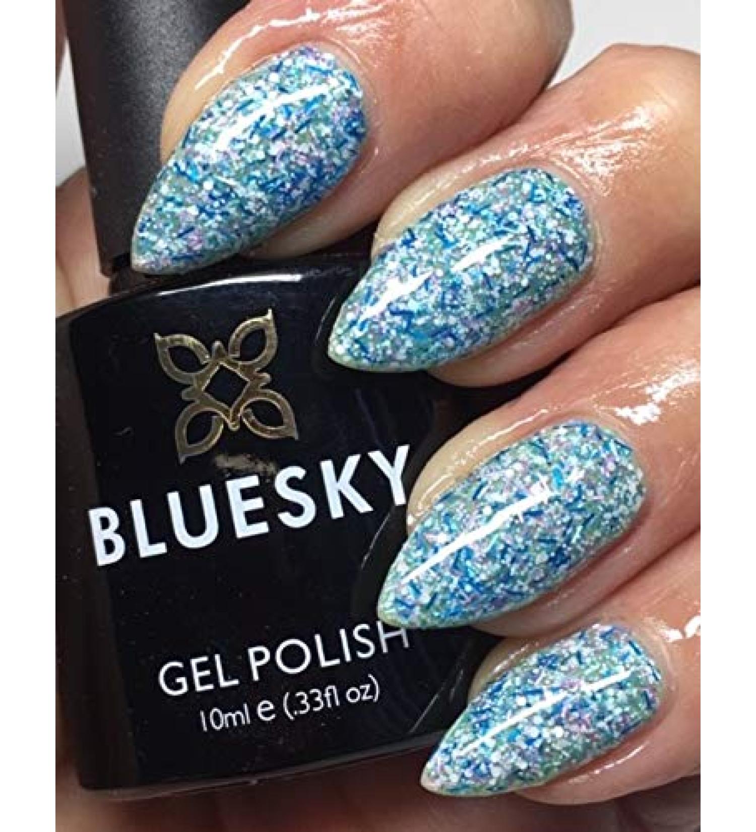 Bluesky Gel Nail Polish Blue Green White Pink and Silver GLITTER FAIRY LIGHTS CHRISTMAS FESTIVE COLOR BSH061 Requires Drying Under UV or LED Lamp - Buy Online on GoSupps.com