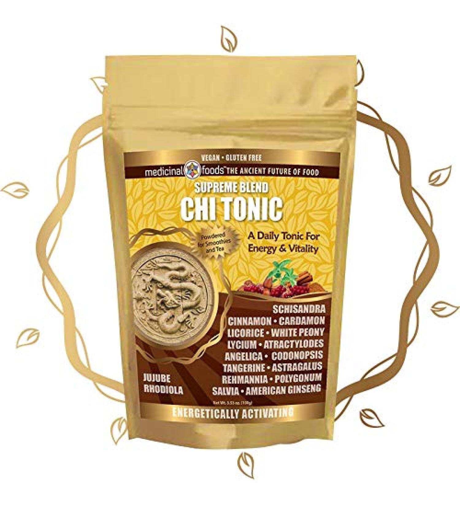 Chi Tonic for Energy & Vitality | Pure Chinese Herbs - Vegan Superfood Powder No Fillers Sugar-Free Gluten-Free - Mix in Smoothies & Tea - Buy Online on GoSupps.com