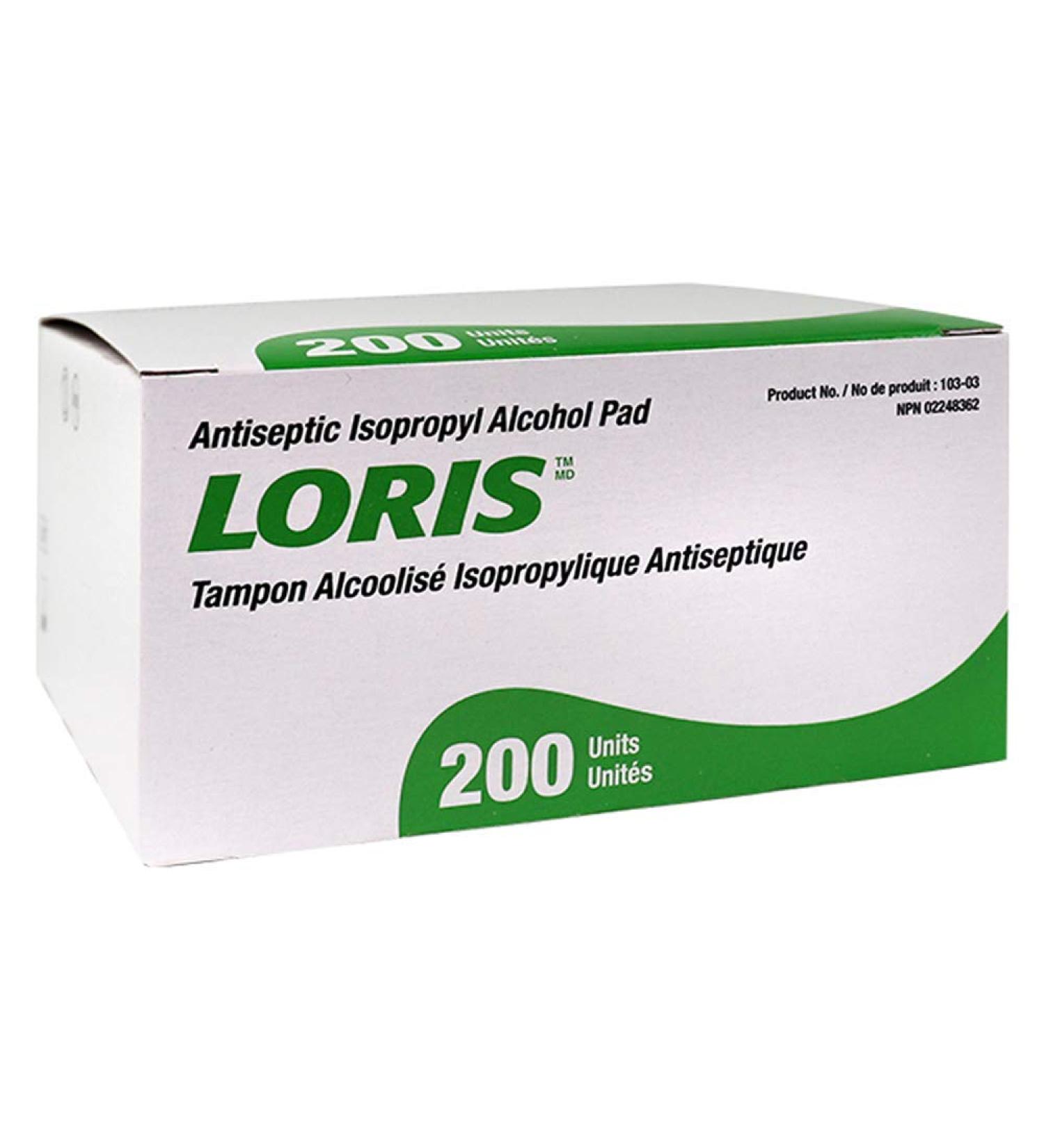 Loris Antiseptic 70% Isopropyl Alcohol (2 Pack | 400 Pads) - Buy Online on GoSupps.com