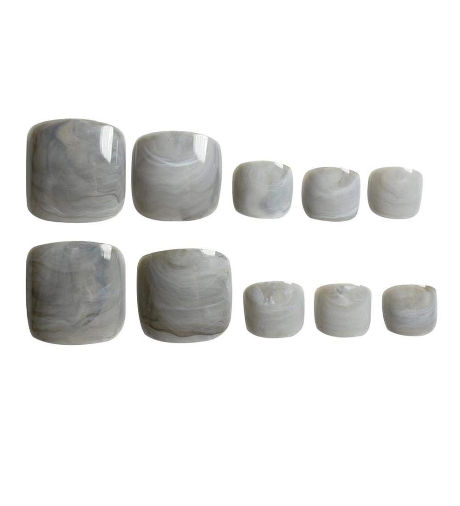 24Pcs Press On Toenails Marble False Toenails Full Cover French Tips Fake Toenails for Women Girls Sticker On Toenails Artificial Feet Nails Pedicure Art - Buy Online on GoSupps.com