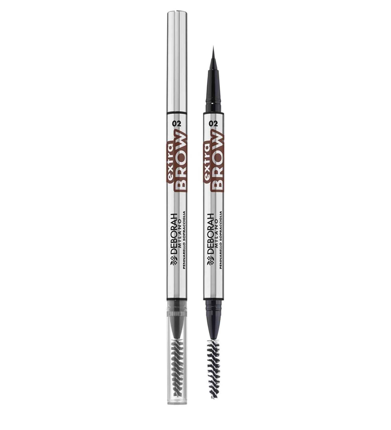 DEBORAH Deborah Milan - 24 Hour Brow Marker 02 Light Brown Hyper-Pigmented Eyebrow Pen with Long-Lasting Microblading Effect Defines and Fills in Eyebrows
