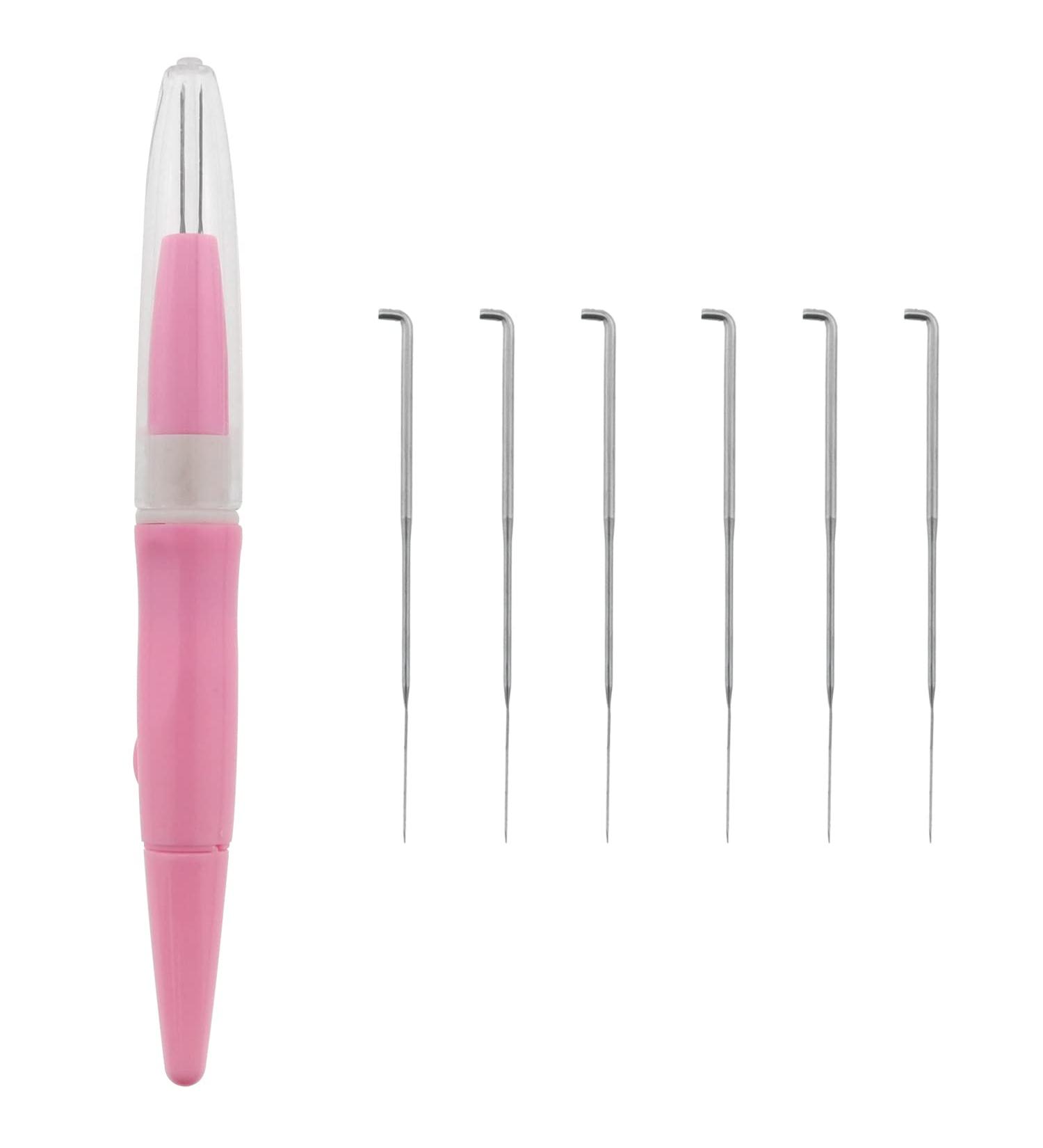Needle Felting Pen MTQY Pink Pen Style Tool with 3 Needles | Wool Felt Poke Embroidery Punch Acupuncture Needle - Buy Online on GoSupps.com