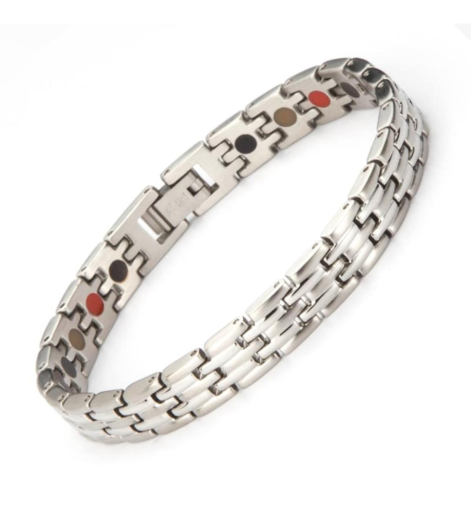 Shop Haqi Magnetic Bracelet for Women | Adjustable Silver Health Bracelet (3500 Gauss) - Perfect Mother's Day Gift - Buy Online on GoSupps.com