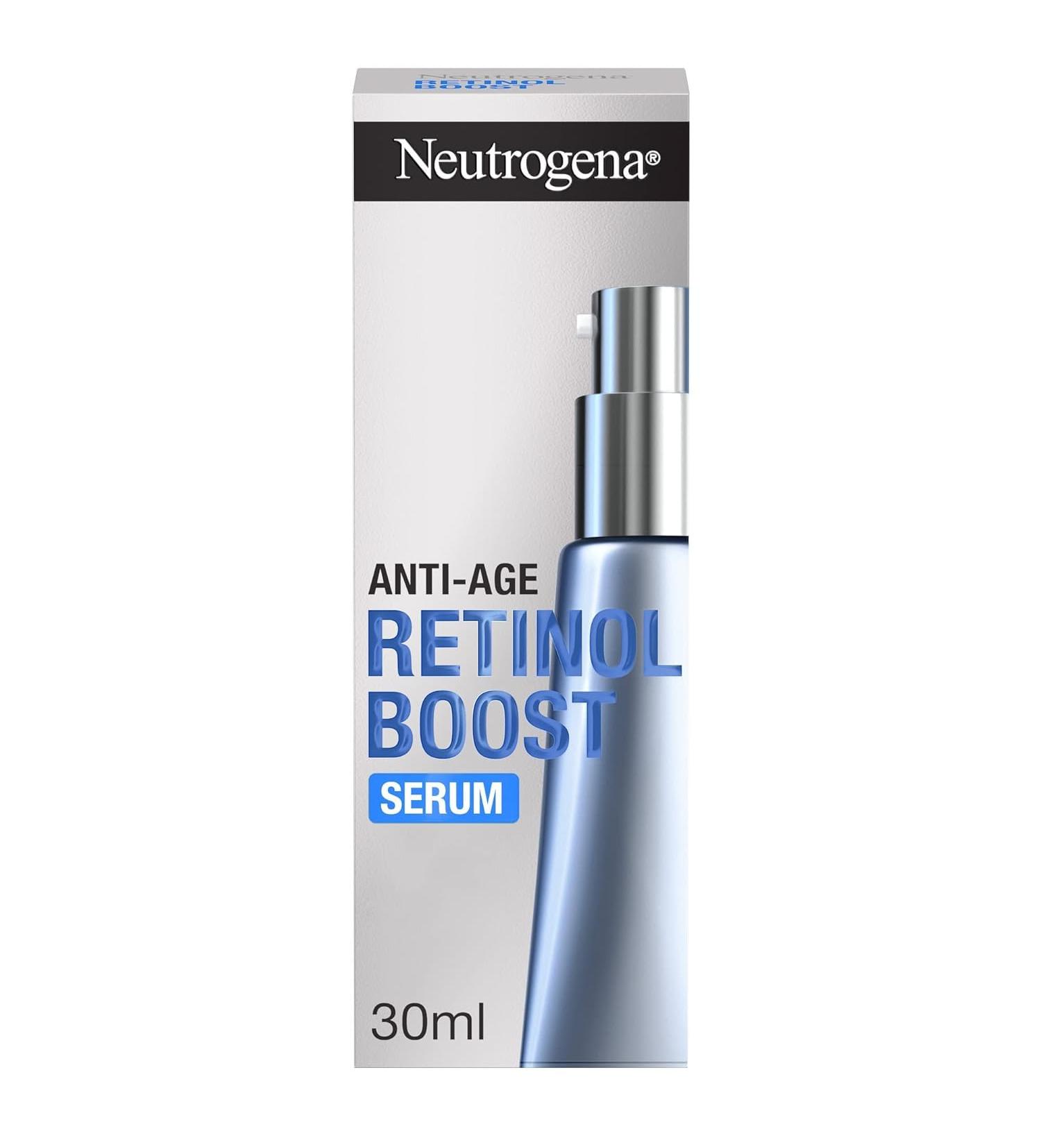 Neutrogena Retinol Boost Serum 30 ml | Anti-Aging Facial Serum with Hyaluronic Acid & Myrtle Leaf Extract for Youthful Skin - Buy Online on GoSupps.com