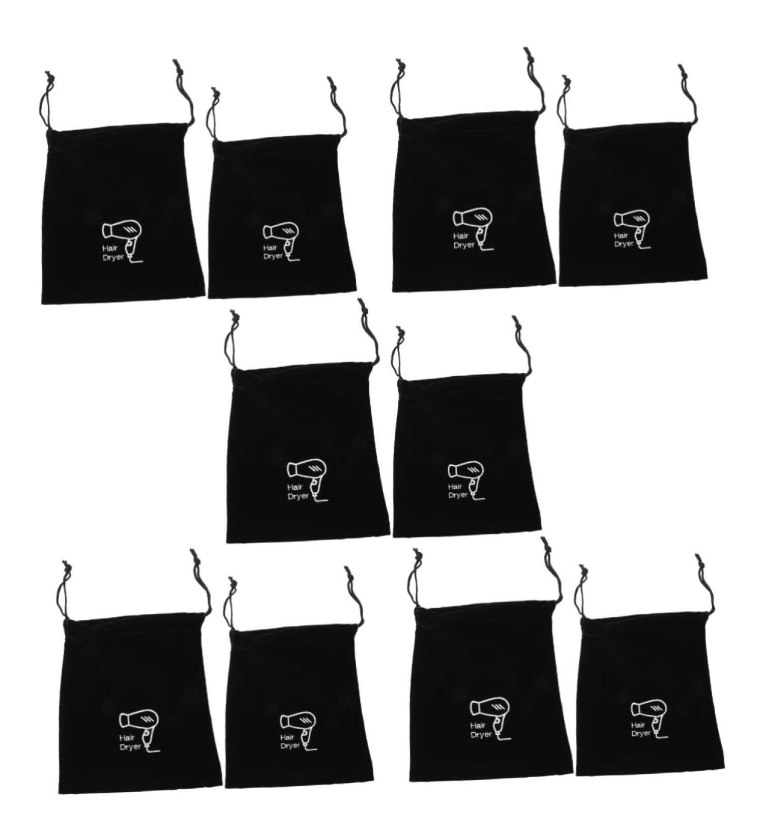 WOONEKY 10 Pcs Storage Bag Travel Bag for Hair Styling Tools Styling Tools Drawstring Bag Black Velvet - Buy Online on GoSupps.com
