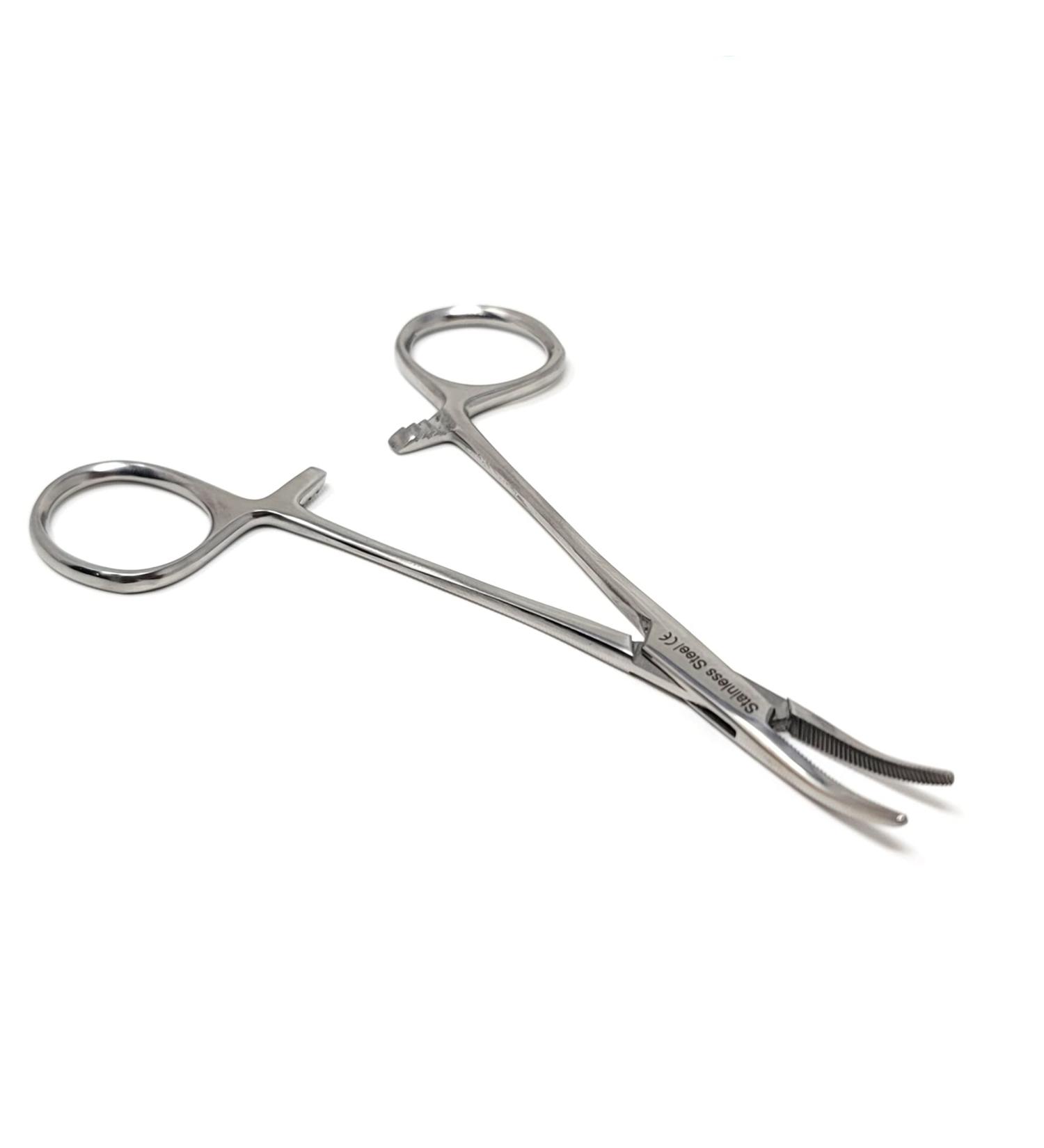 Multifunctional Hemostat Forceps 5" in Length with Curved Serrated Jaws Used as Fishing Pliers Ear Piercing Clamp and Pet Ear Nose Hair Pull Locking Tool Made of High Grade Stainless Steel - Buy Online on GoSupps.com