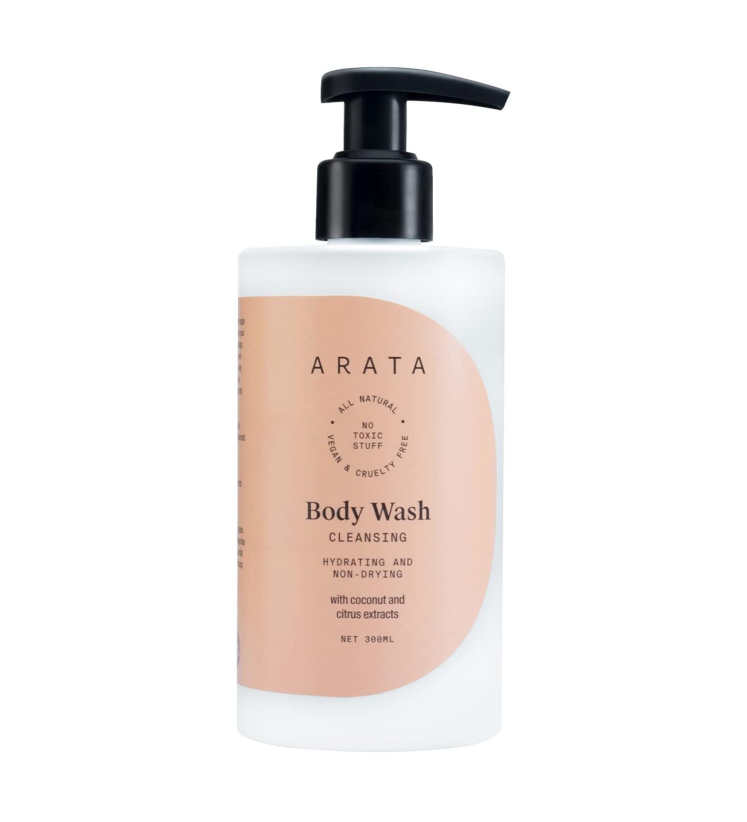 Arata Hydrating & Non-Drying Body Wash With Ayurvedic Coconut & Citrus | All Natural Vegan & Cruelty-Free | Gentle Cleansing For Women & Men | No SLS No Parabens - 10 Fl Oz - Buy Online on GoSupps.com