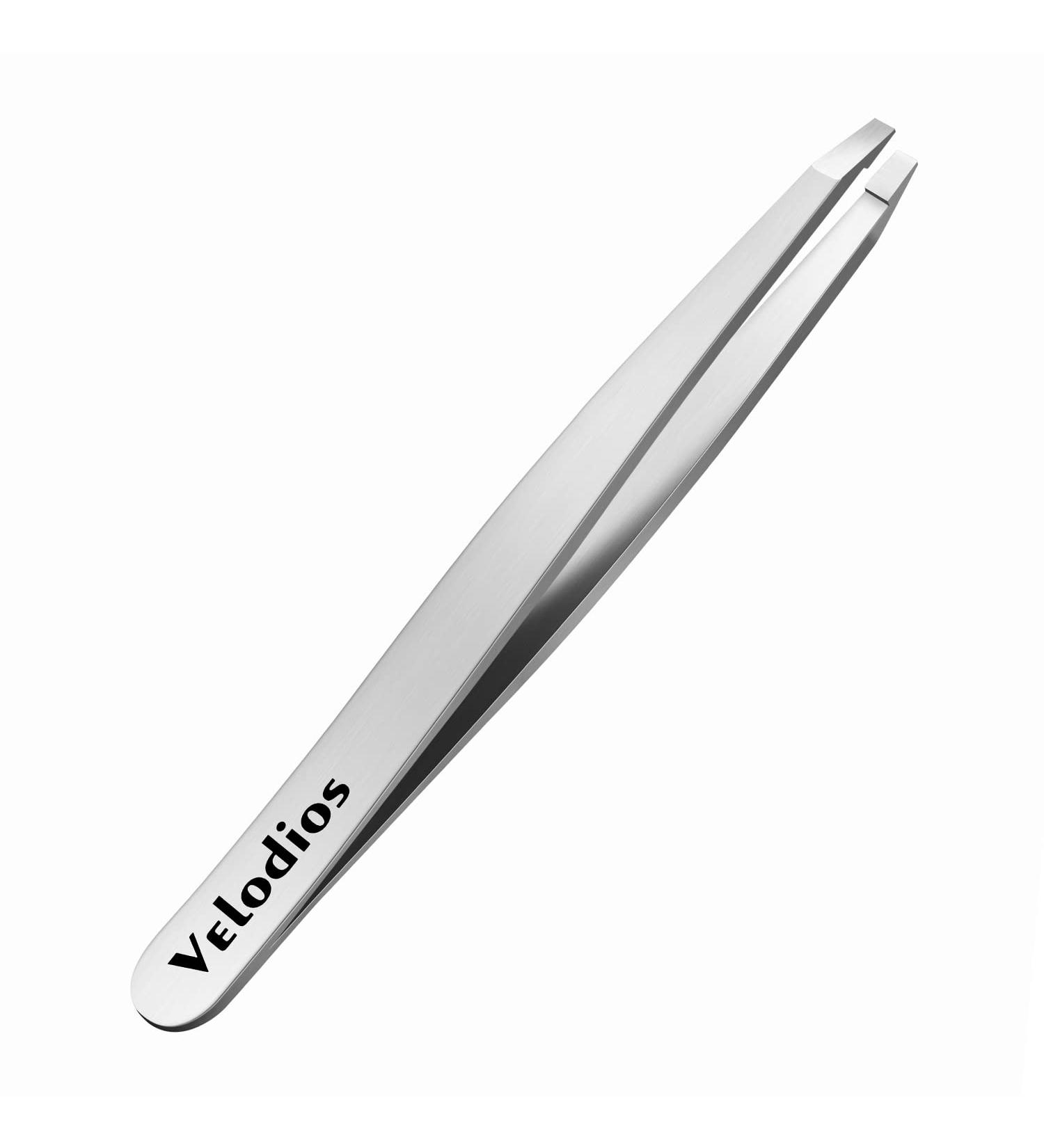 Velodios Professional Precision Tweezers - Best for Eyebrow, Facial & Chin Hair Removal - Premium Stainless Steel Flat Tip for Women - Buy Online on GoSupps.com