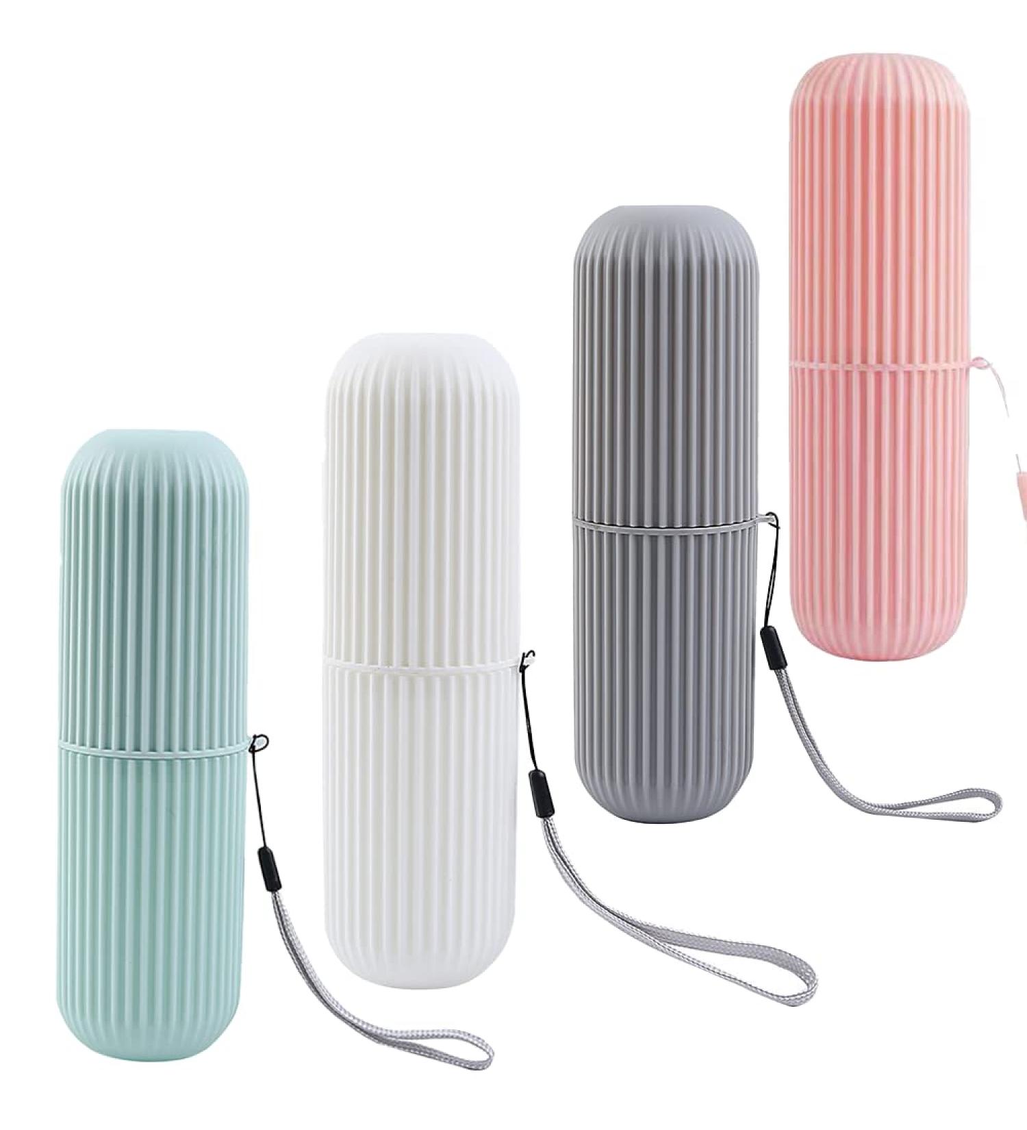 Yufana Travel Toothbrush Case - 4pcs Toothbrush Storage Box Portable Toothbrush Etui & Cup for Business Trips - Buy Online on GoSupps.com