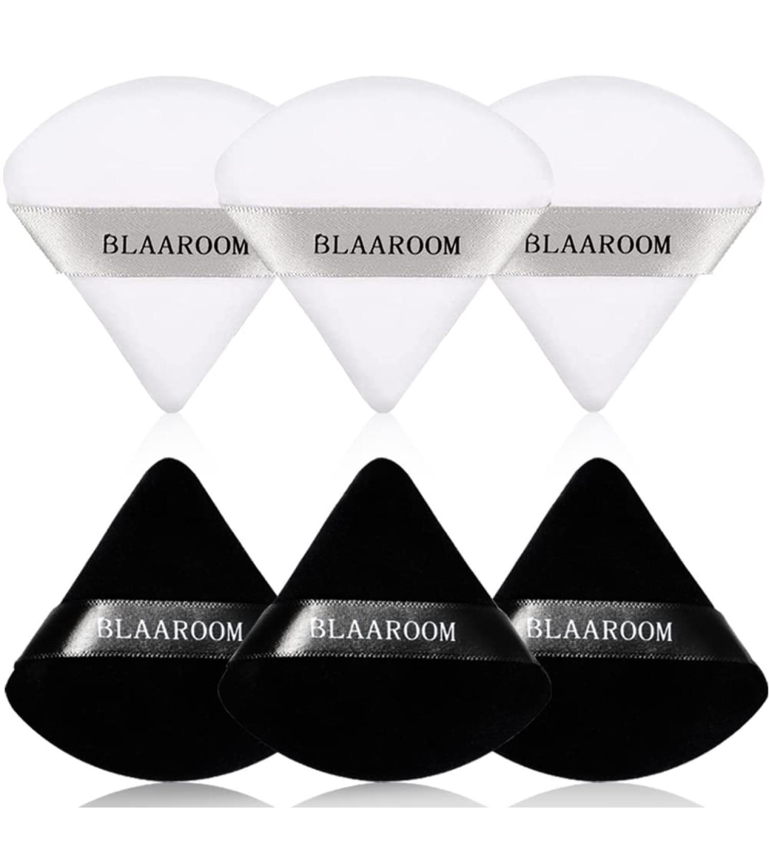 6 Piece Velour Soft Triangle Powder Puffs Set - For Loose Mineral Powder, Body Powder, Wet/Dry Foundation - Black & White - Makeup Sponge Tool - Buy Online on GoSupps.com
