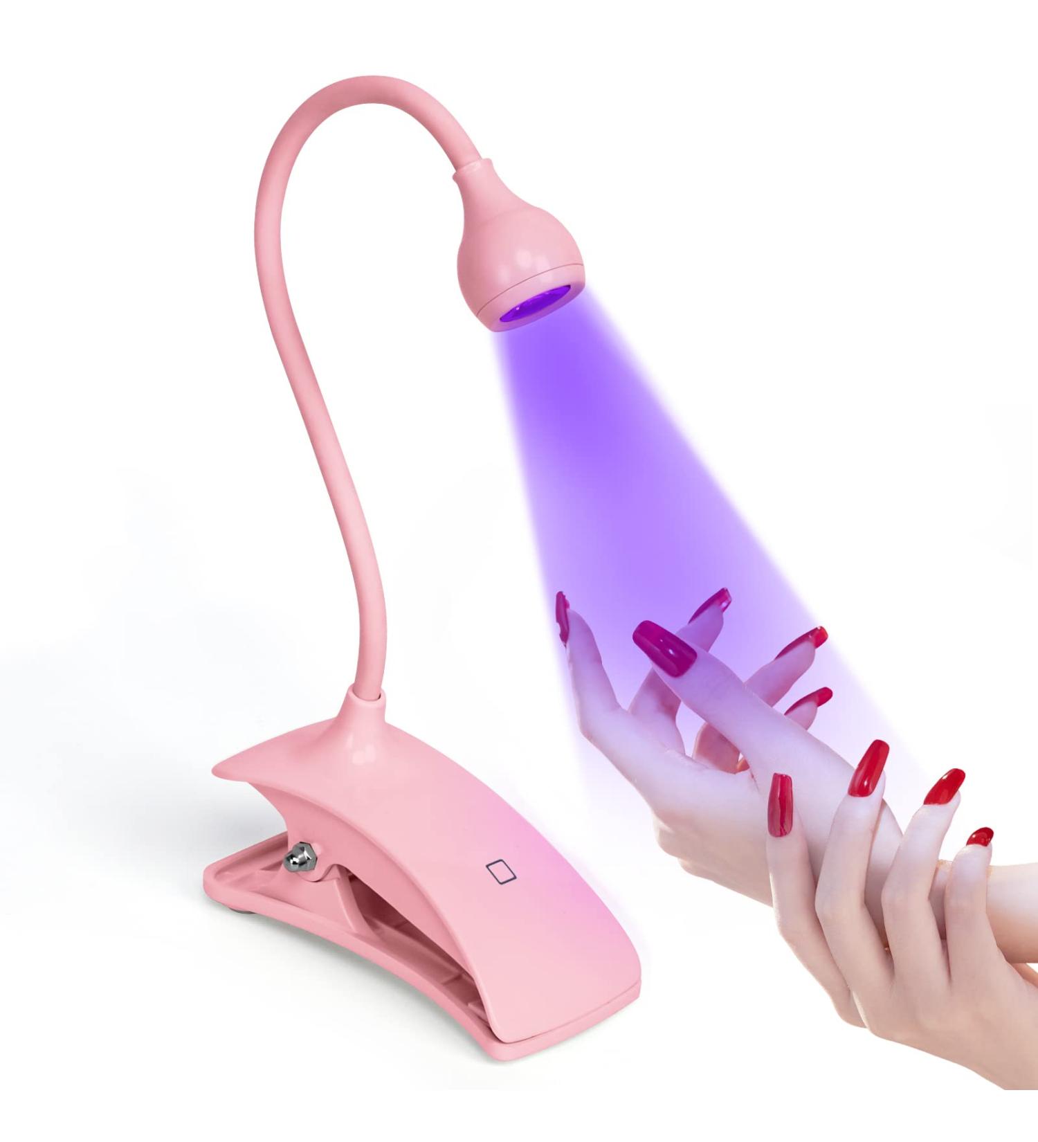 AORAEM Portable LED Nail Lamp - Professional Gel Polish Light for DIY Nail Art - Pink - Buy Online on GoSupps.com