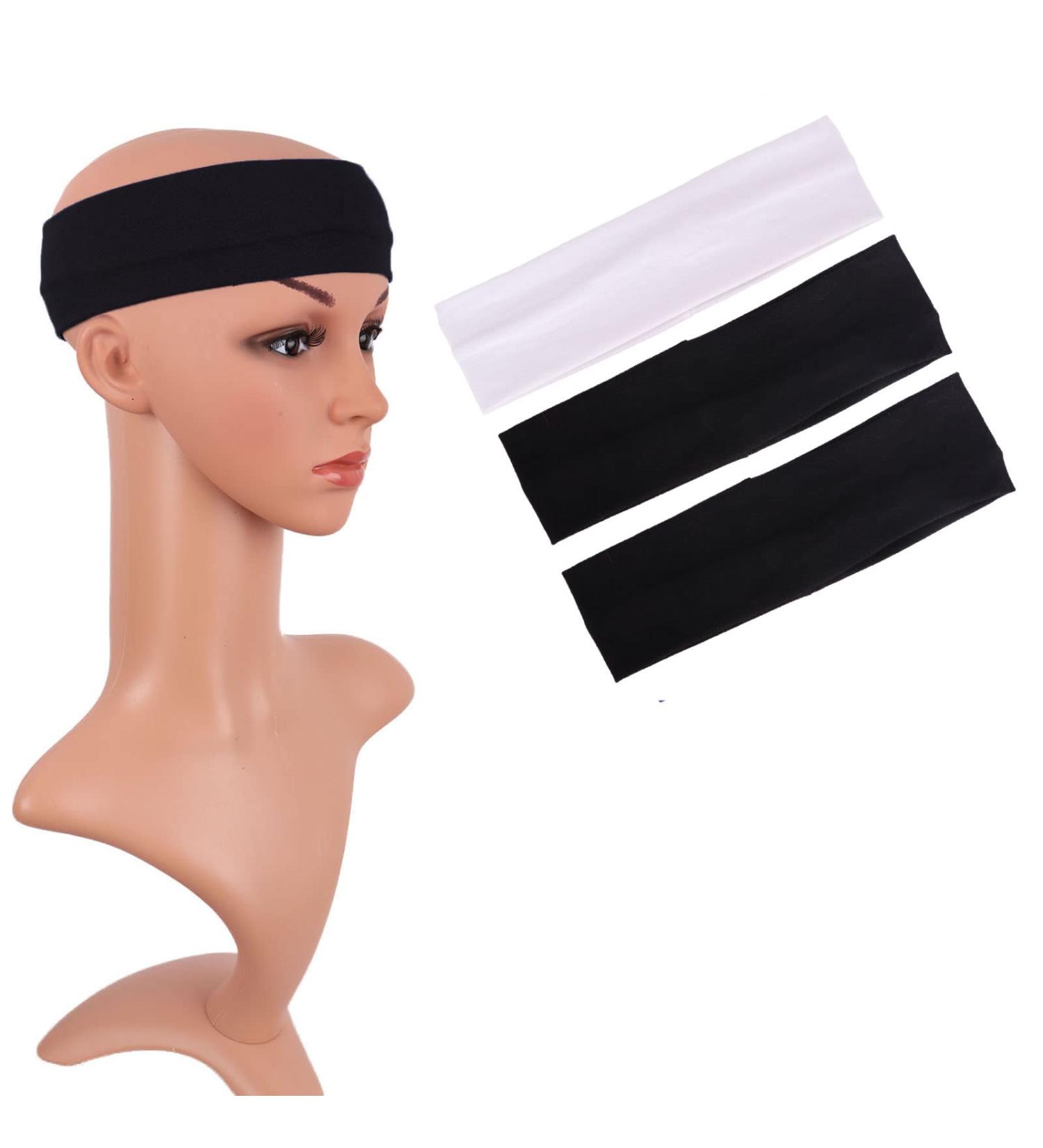 MapofBeauty 3 Pack Yoga Headbands - Stretchy Cotton Hair Wraps for Sport Running and Gym (Black & White) - International Shipping Available - Buy Online on GoSupps.com