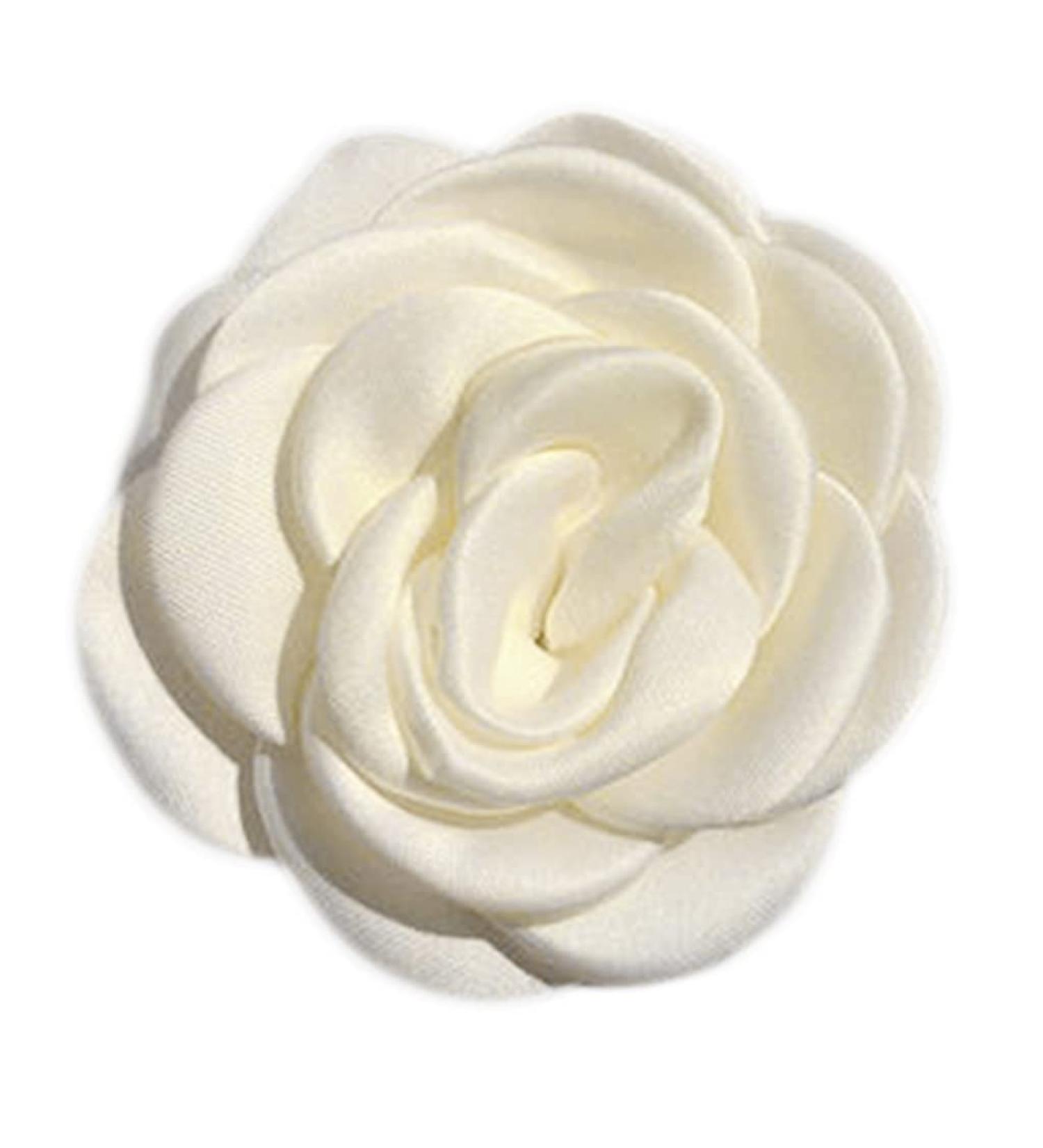 MYhose Milk White Flowers Hair Clip - Artificial Camellia Rose Alligator Hairpins for Women - Buy Online on GoSupps.com