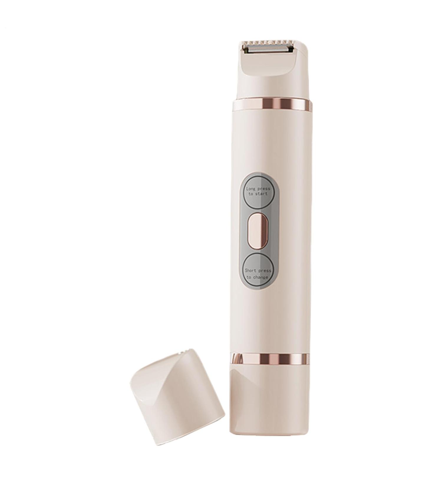 Electric Shaver for Women Small Delicate Zone Trimmer Double head bikini trimmer for leg armpit face Beige - Buy Online on GoSupps.com