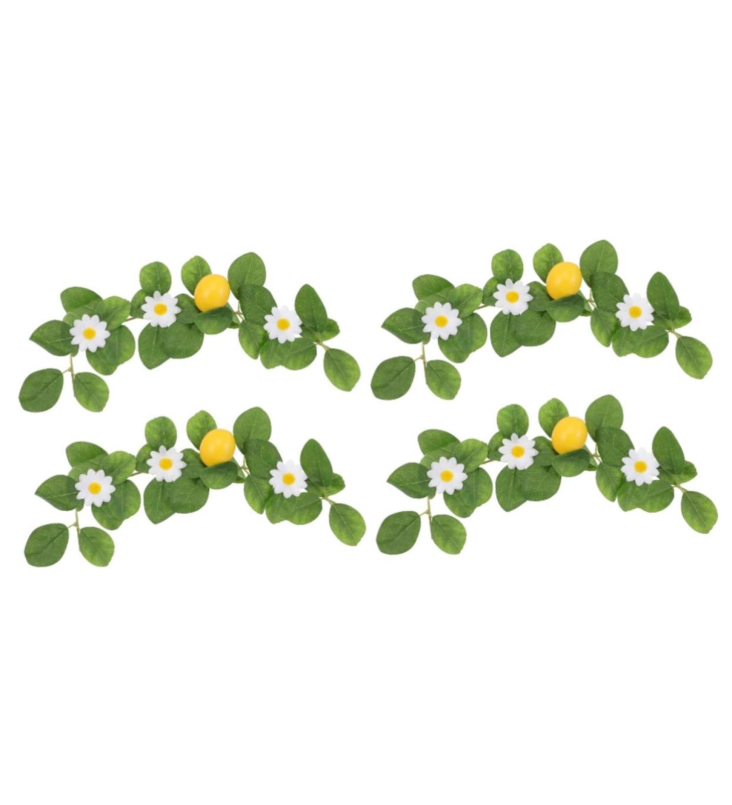 HOMSFOU 4 Pcs Simulation Lemon Pendant Dried Lemon Slices Decorative with Lemon Artificial Greenery Hanging Lemon Garland Flower Decor Leaves Room Decor Wall Hanging Fruit Plastic Yellowx2pcs 38x10cmx2pcs - Buy Online on GoSupps.com
