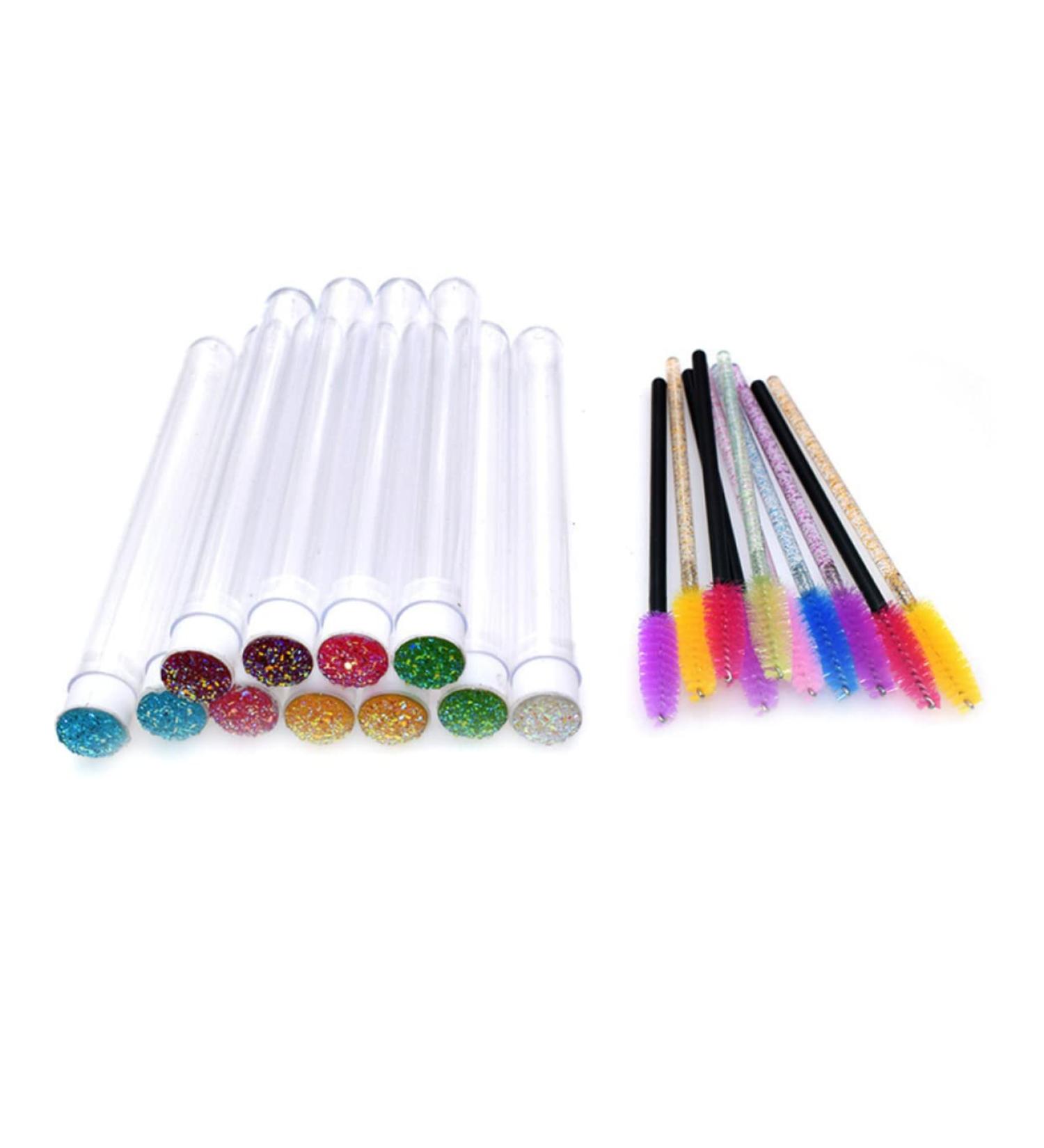 WOFASHPURET Fake Eye Lashes 10pcs Hollow with Drill Eyelash Holder Lash Brush Colorful Lash Curler Woman Lip Gloss Tube 11x1.2cm Random Color - Buy Online on GoSupps.com