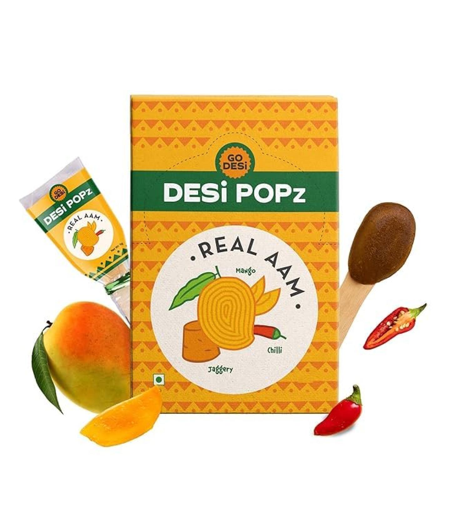 Holy Hut Real Aam | 40 Pieces | Aam Candy | Fruit Snacks | Lollipop | Mango Pop | Fruit Candy | Ripe Mango | 320 Gm - Buy Online on GoSupps.com