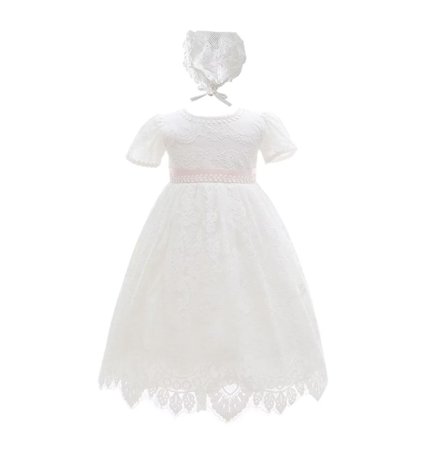 Leideur Baby White Christening Gown | Baptism Dress for Girls 12-18 Months - Buy Online on GoSupps.com