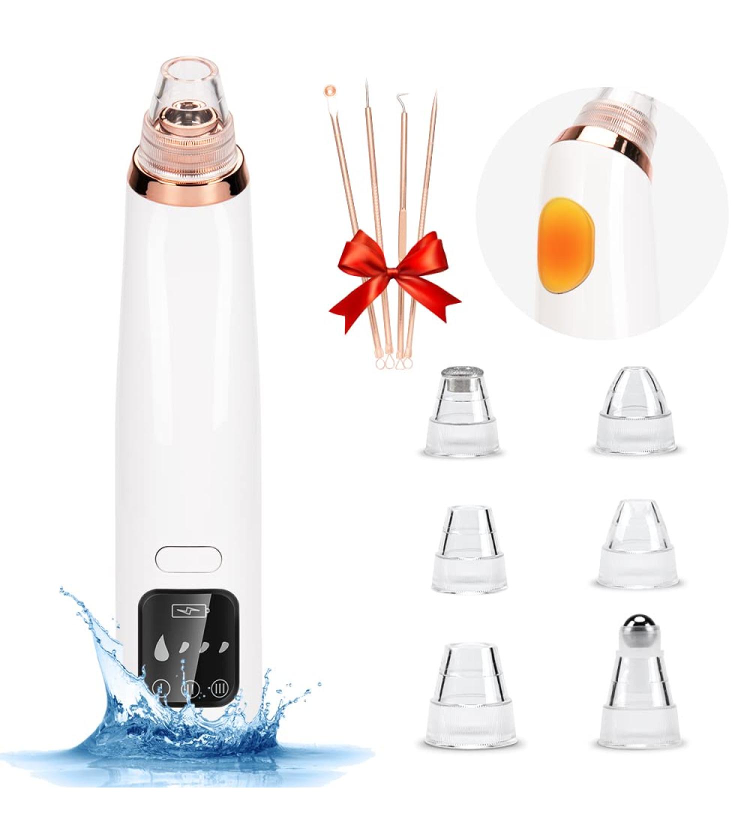 2021 Upgraded Blackhead Remover Pore Vacuum Cleaner with 6 Replaceable Probes - USB Rechargeable Facial Cleanser in Rose Gold - Buy Online on GoSupps.com