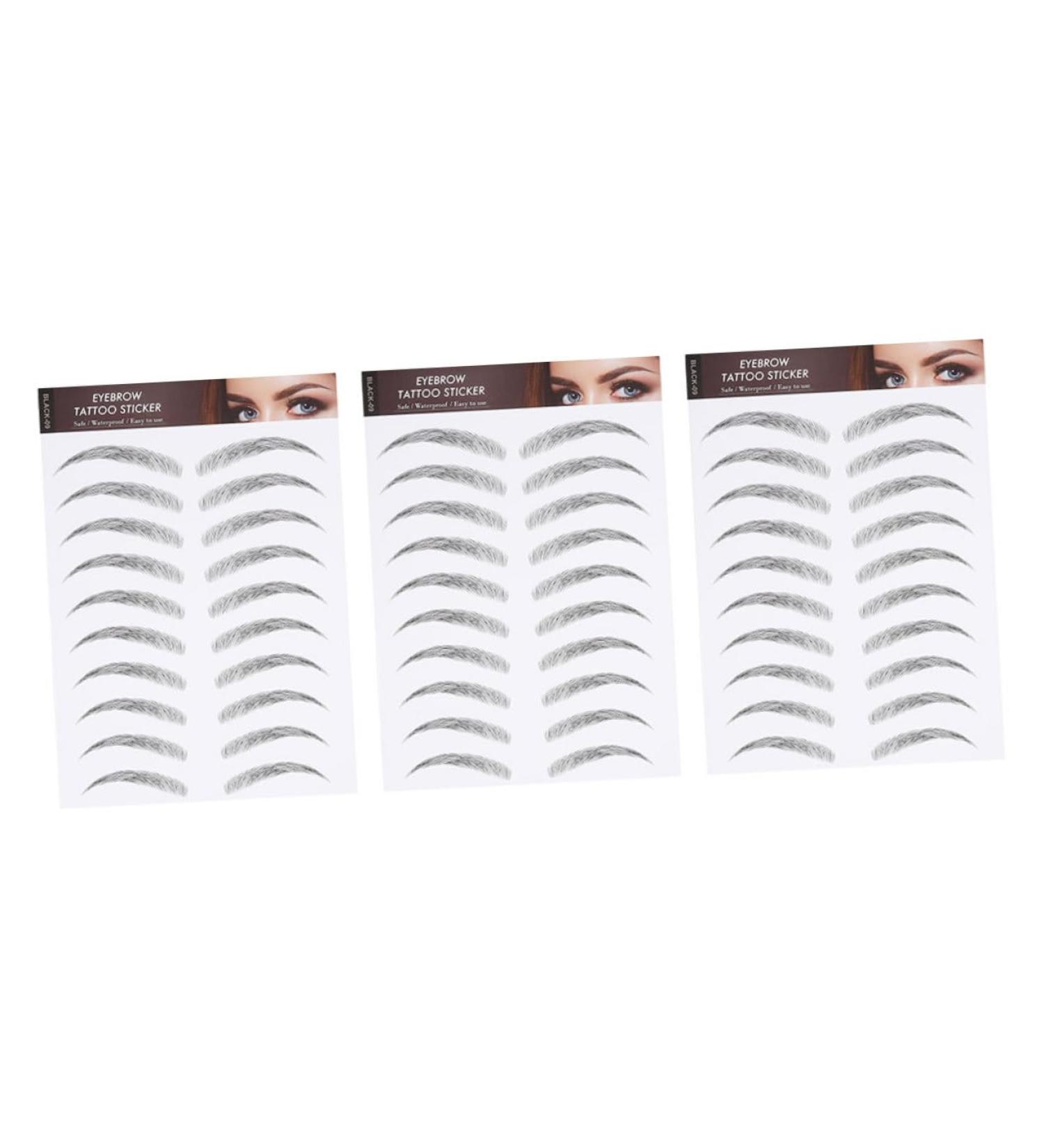 BIUDECO 3 Sheets Waterproof Eyebrow Stickers Brow for Women False Eyebrows for Women Transfer Stickers 21x15cm Black - Buy Online on GoSupps.com