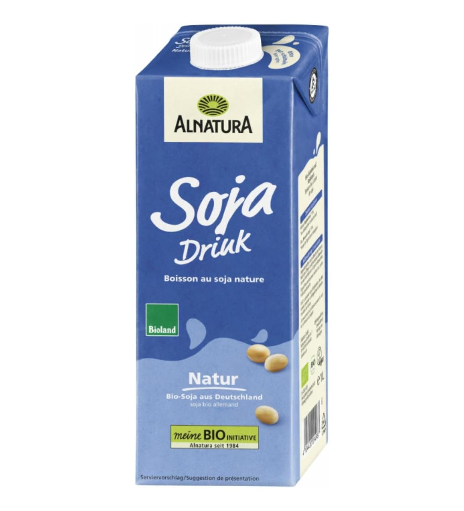 Alnatura Unsweetened Soya Drink 1000ml - Dairy-Free Organic Plant-Based Beverage for International Shipping - Buy Online on GoSupps.com
