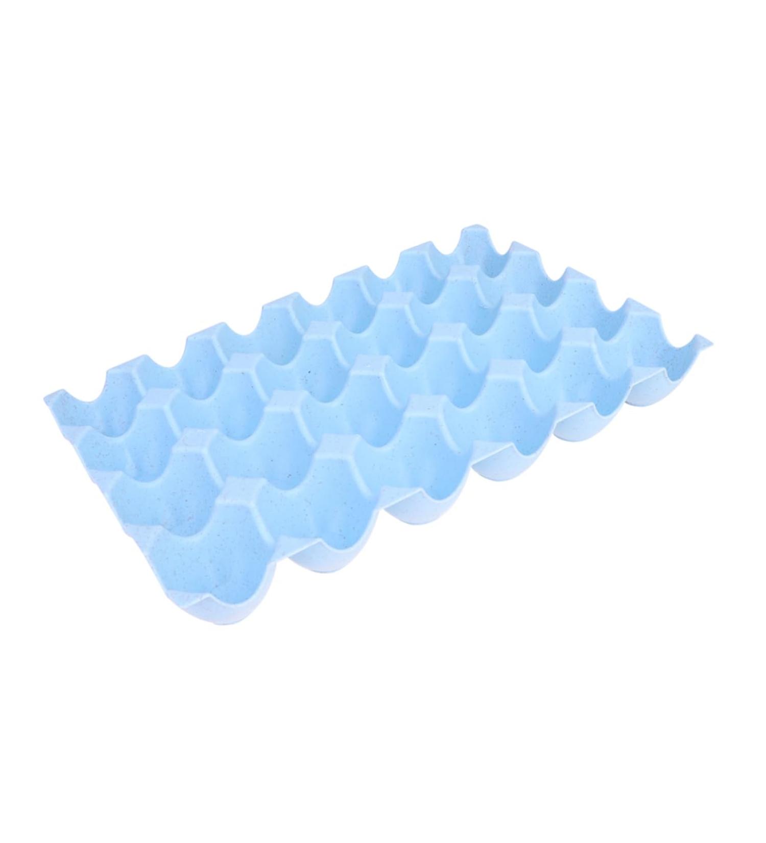 OSALADI Box Egg Tray Carrier Deviled Egg Holder Flat Top Egg Tray Egg Cartons Egg Container Egg Rack Wheat Blue 29*19CM - Buy Online on GoSupps.com