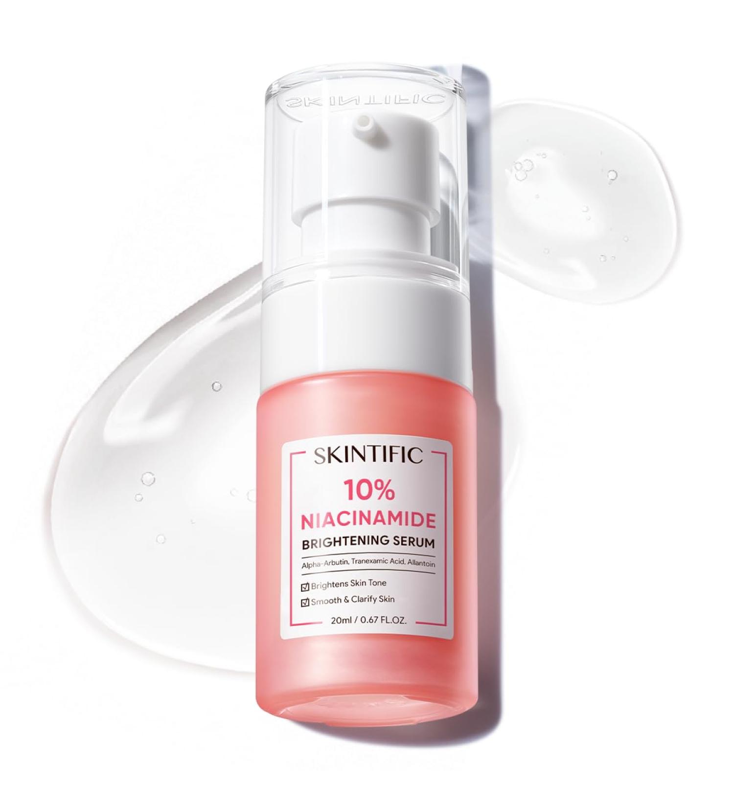 SKINTIFIC 10% Niacinamide Serum with Alpha Arbutin Ceramide & Centella Asiatica Brightens Skin Maintains Skin Barrier - Buy Online on GoSupps.com