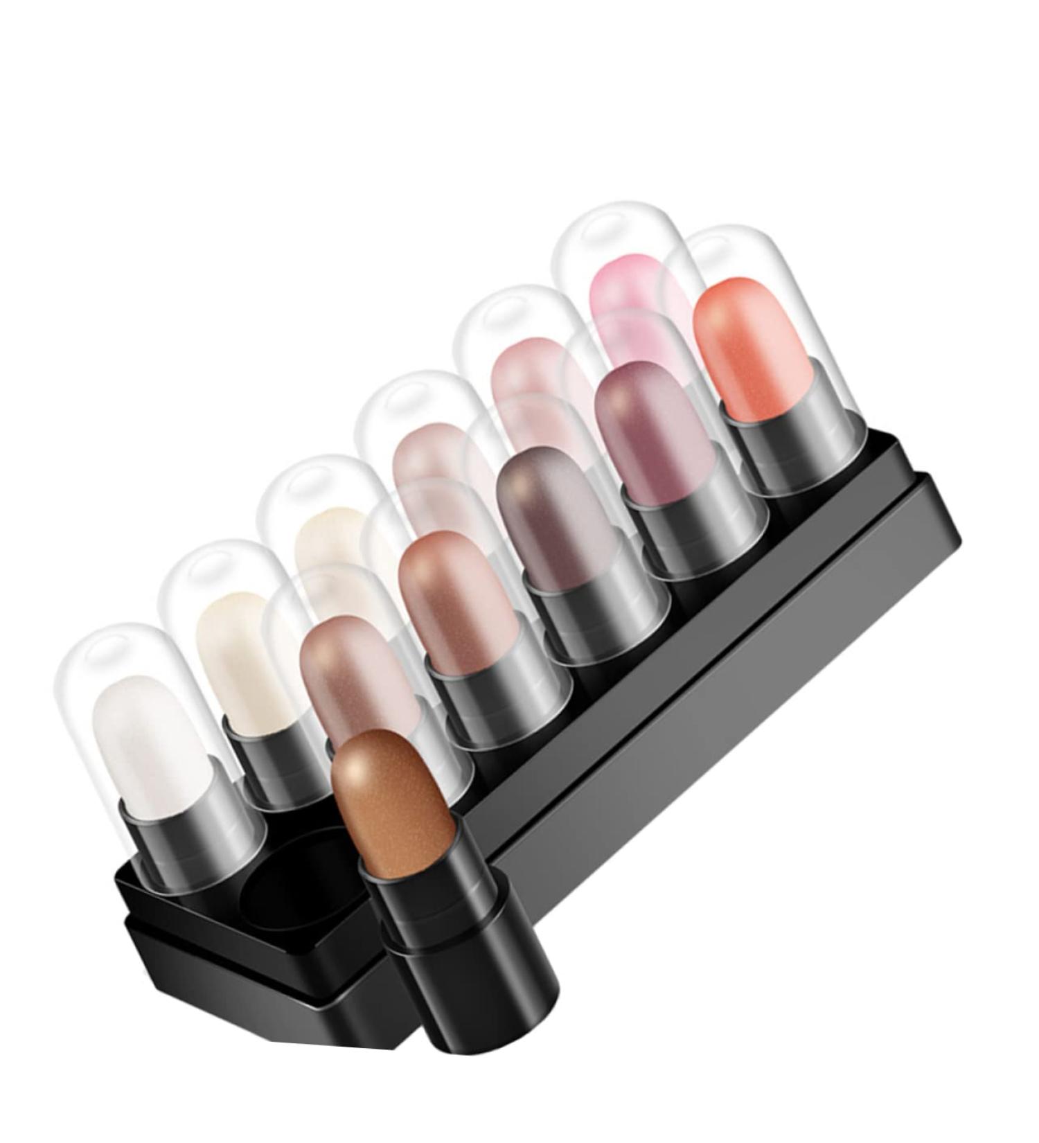 TOVINANNA 12pcs 12 Shadow Box Eye Shadow Glitter Colored Pencil Highlight Kit Crayon Plastic Eyes - Buy Online on GoSupps.com