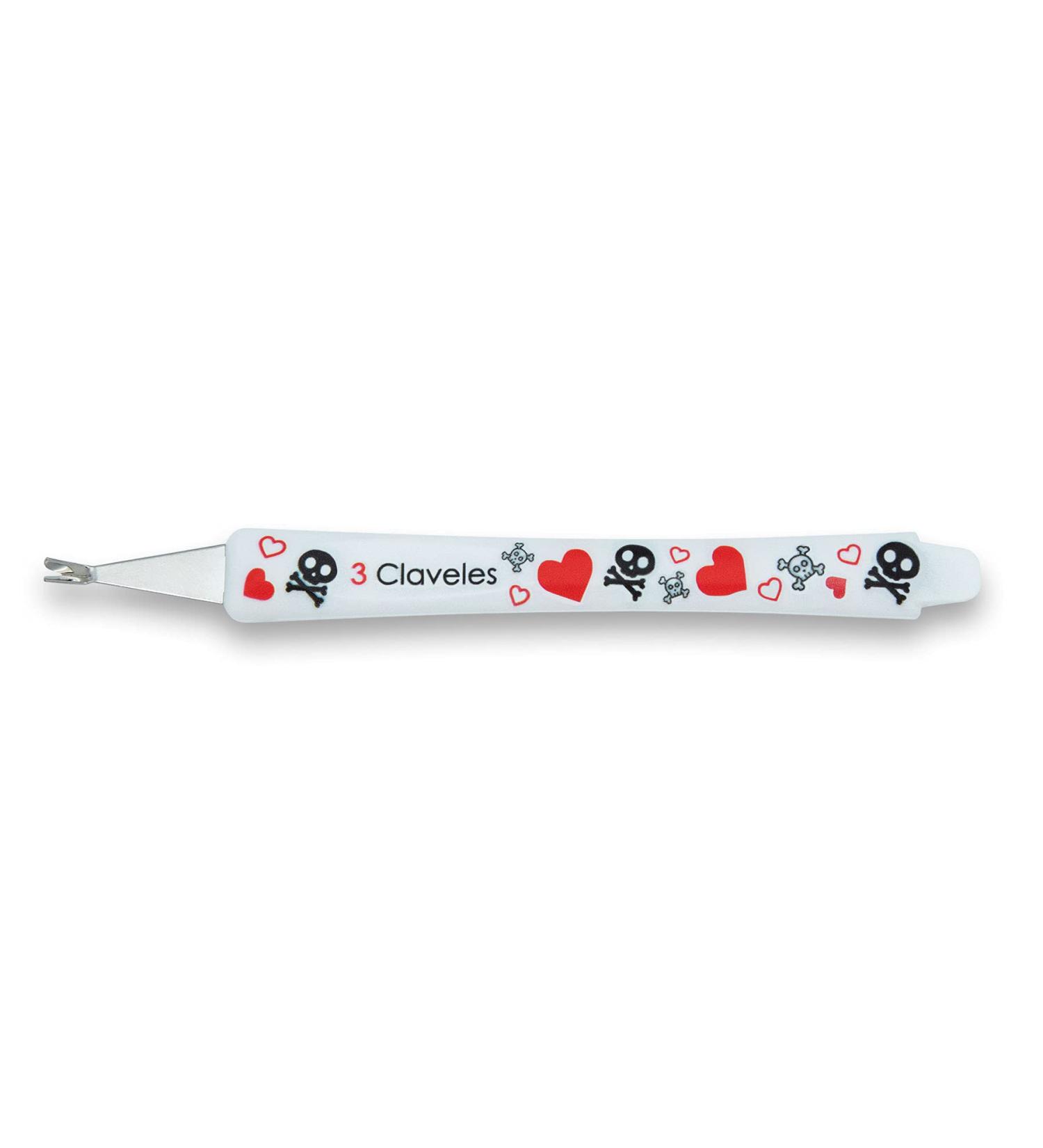 3 Claveles - Skull Lover Collection Stainless Steel Cuticle Pusher with Decorated Leather Pusher 11cm - Buy Online on GoSupps.com