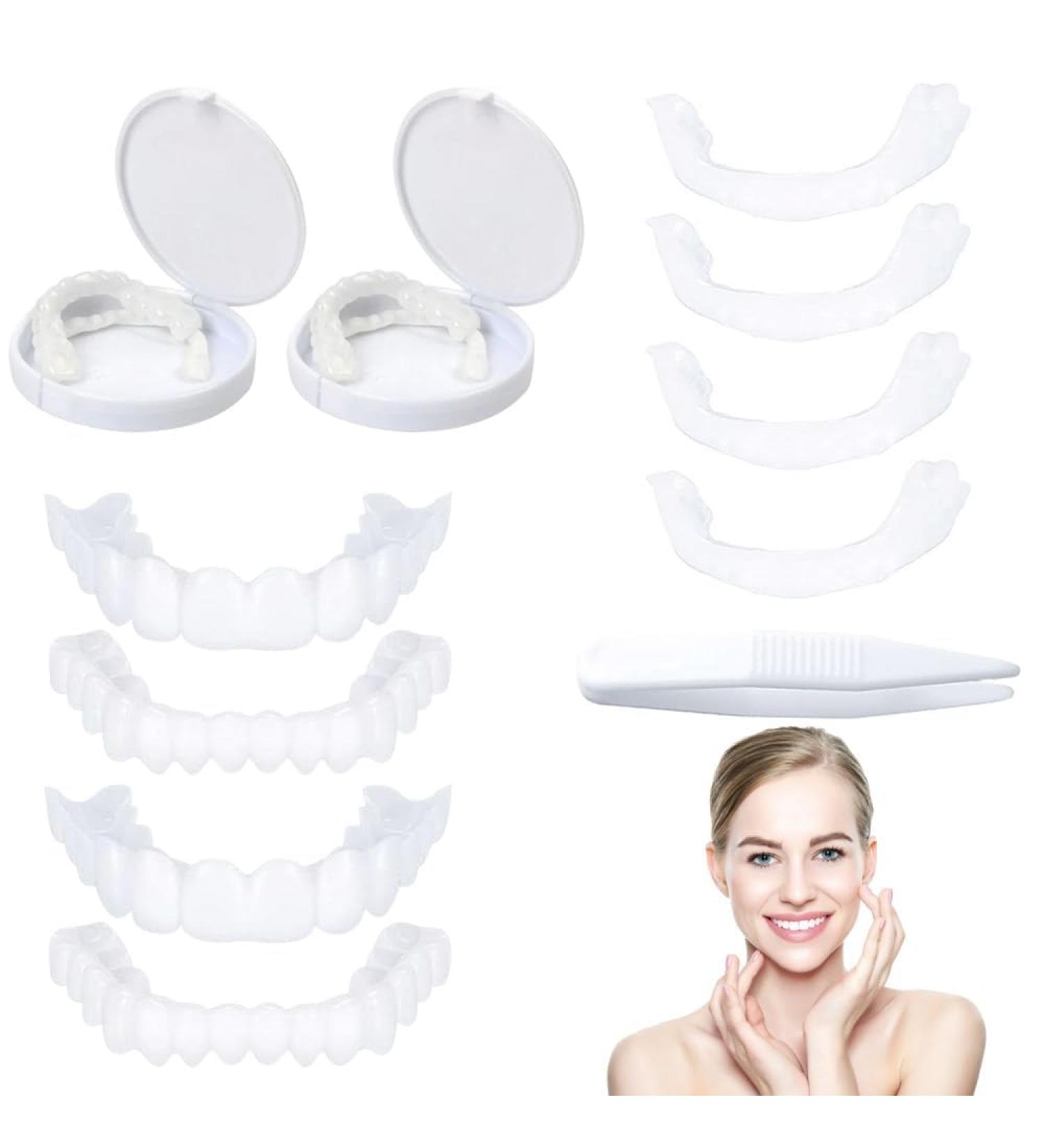 Frenzify Instant Cosmetic Tooth Veneers | Perfect Smile Snap-On Dentures | 2 Pairs - Upper & Lower - For Flawless Teeth - Buy Online on GoSupps.com