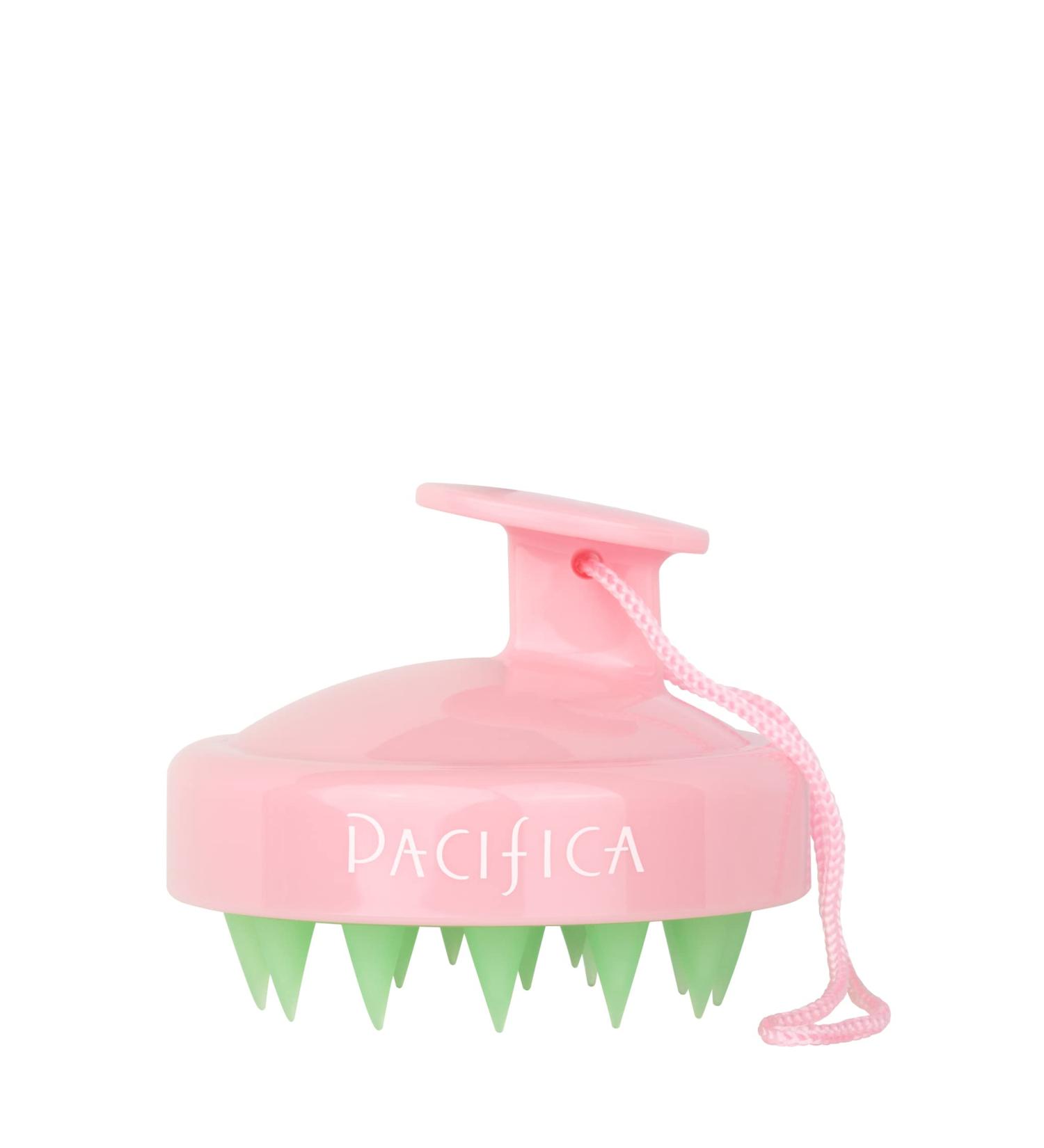 Pacifica Beauty Clarifying Shampoo Brush | Exfoliating Scalp Massager | Vegan Hair and Scalp Care Tool in Pink + Green - Buy Online on GoSupps.com
