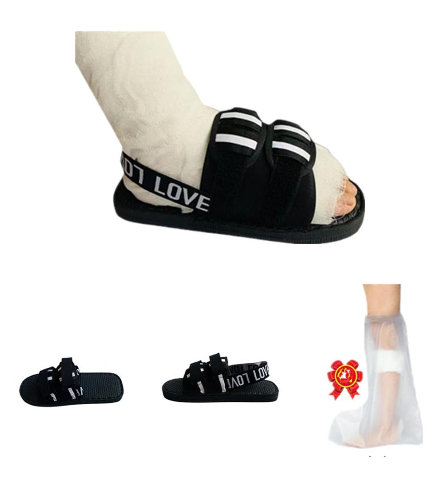 Post Op Shoe with Waterproof Cast Cover | Adjustable 2-in-1 Design | Unisex Black XL - Buy Online on GoSupps.com