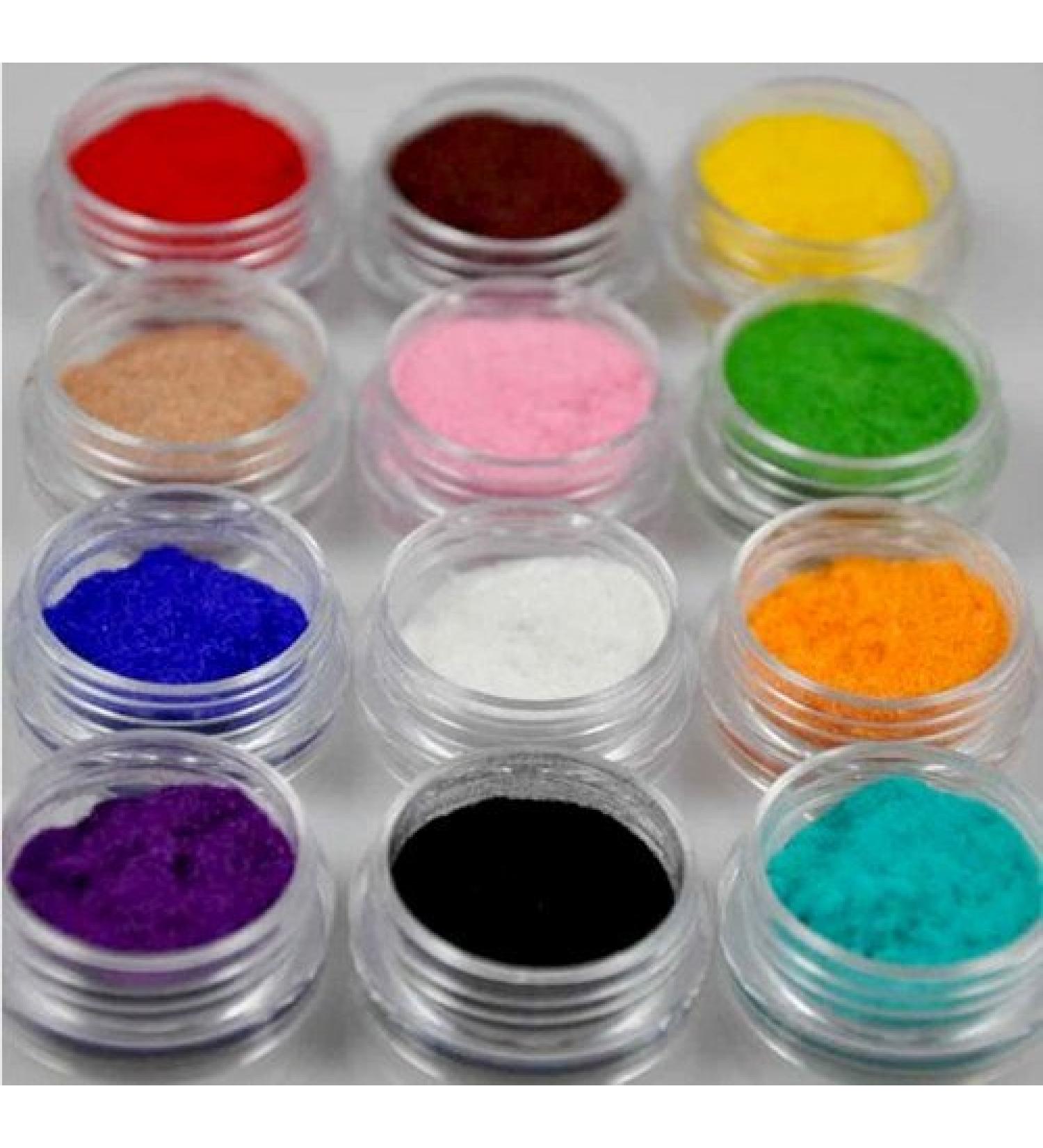 12 Colour Velvet Flocking Powder for Velvet Manicure Nail Art Polish Tips New