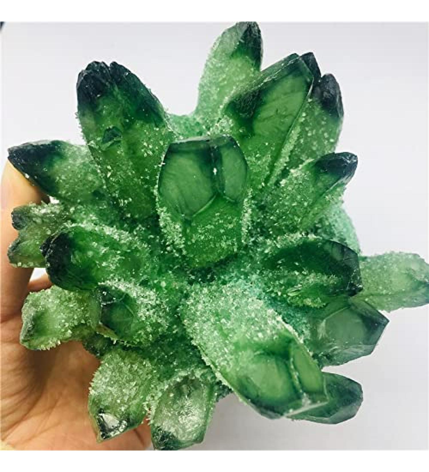1pc Natural Crystal Green Beautiful Flame Halo Quartz Crystal Cluster Specimen Decoration ZJGIDTEM (Size : 800-900g) - Buy Online on GoSupps.com