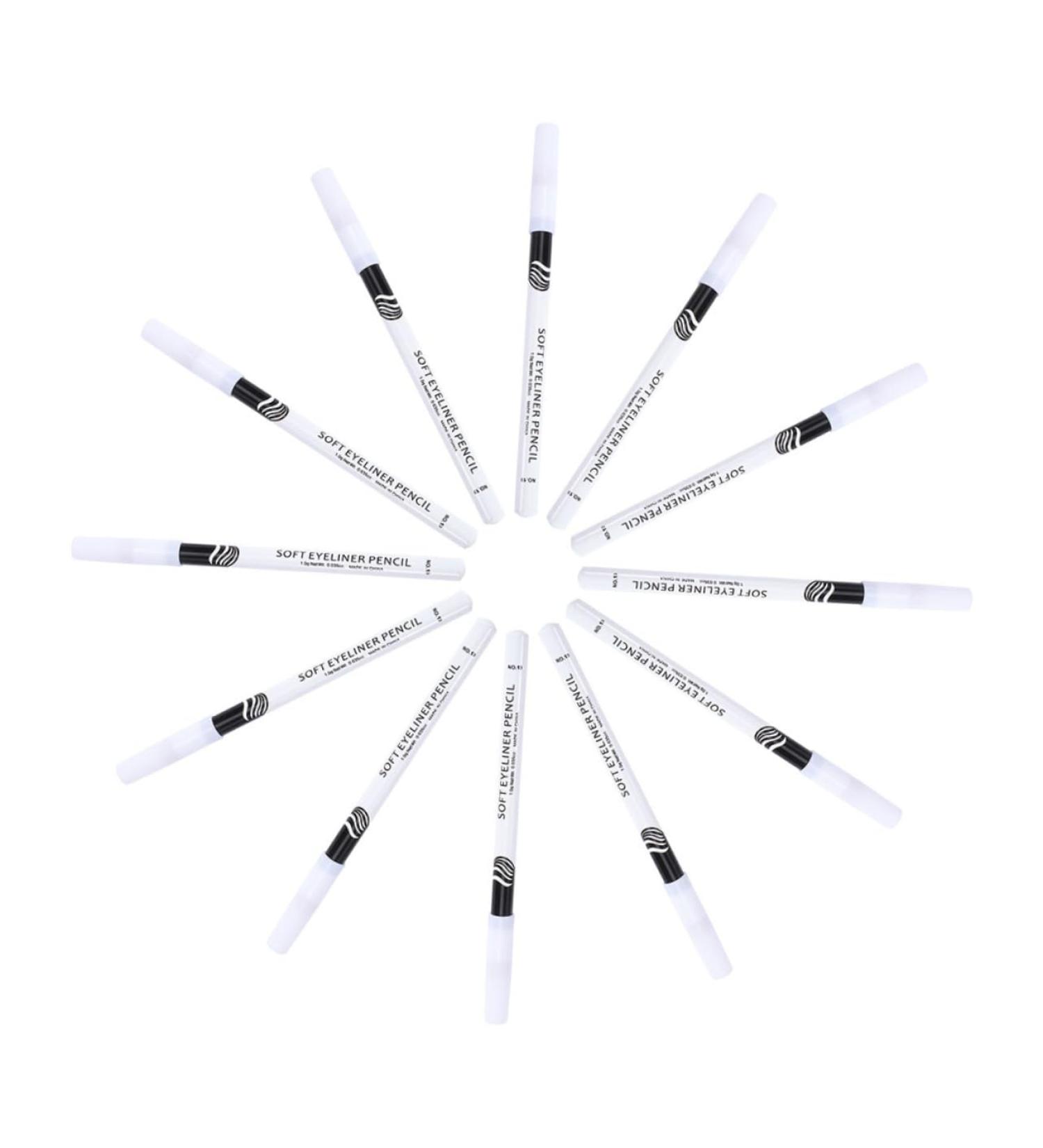 TOVINANNA 24pcs Eyeliner Pencil Liquid Eyebrow Pen Waterproof Eye Brow Makeup Gel Eyeliner Wooden Pole White - Buy Online on GoSupps.com