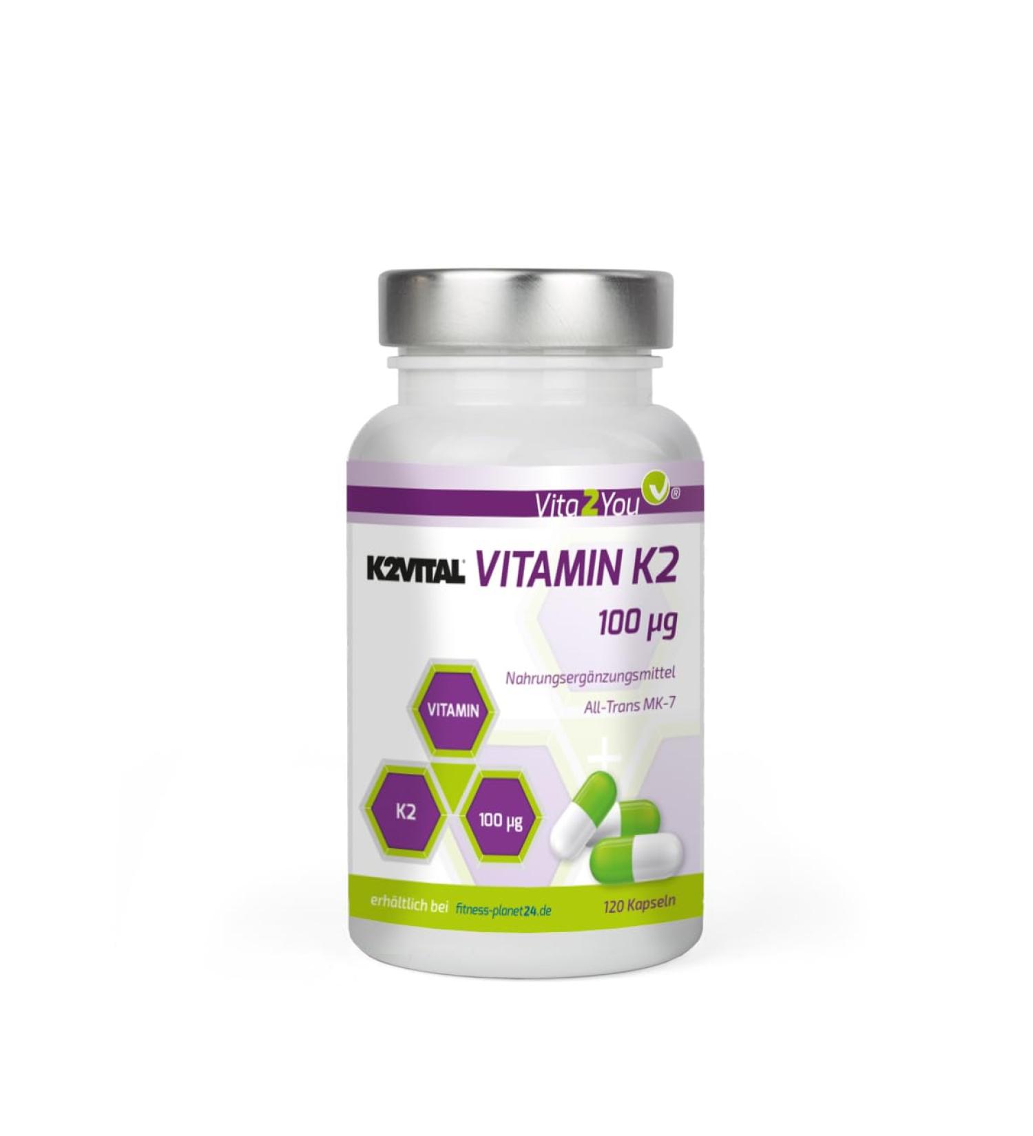 Vita2You Vitamin K2 - 100 g - 120 Capsules - K2VITAL MK-7 - Premium Quality from Germany | Shop Internationally - Buy Online on GoSupps.com