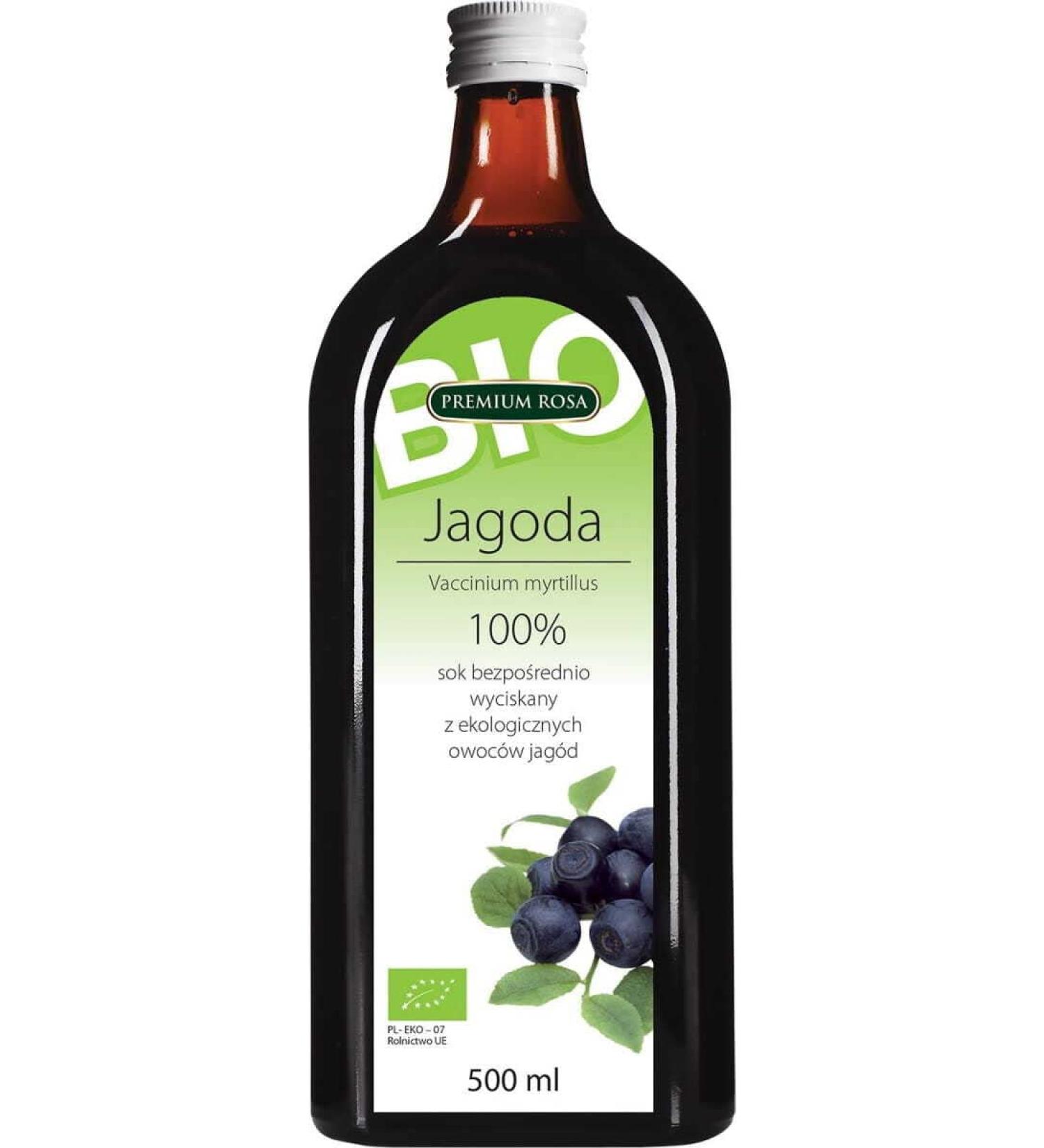 Blueberry juice 100% ORGANIC B / C 500ml Premium Rosa