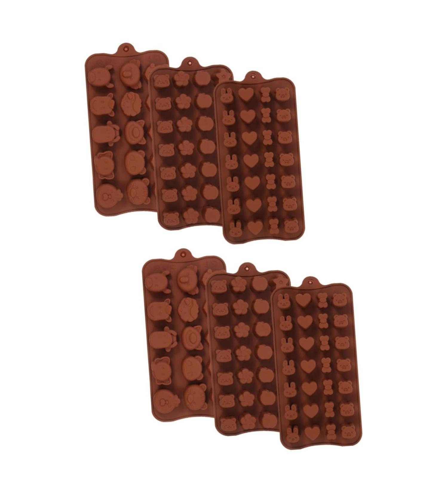 Alipis 6 pcs Chocolate Jelly Mold Ice Baking Adorable Cube Tools Silicone Supple DIY Candy for Fondant 21X10.2cmx2pcs Brown 2x2pcs - Buy Online on GoSupps.com